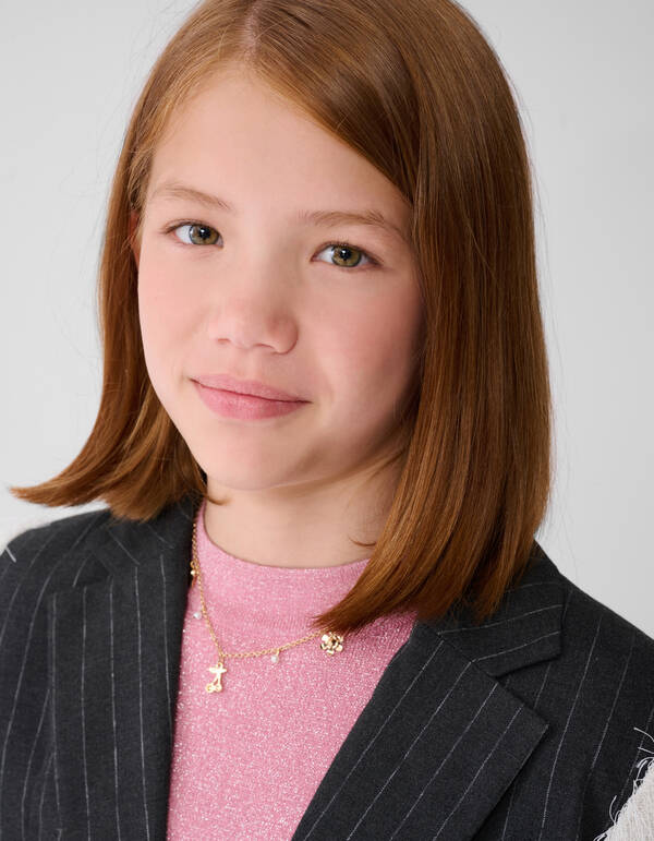 Flauschiger Glitzer-Blazer Off White SHOEBY GIRLS