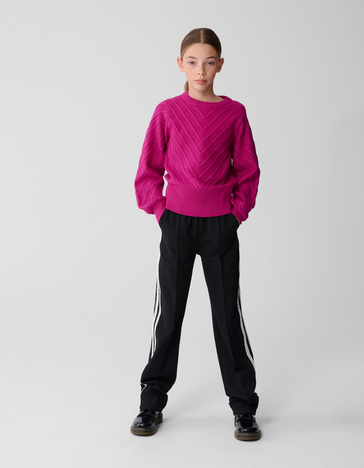 Sportliche Hose mit weitem Bein Schwarz SHOEBY GIRLS