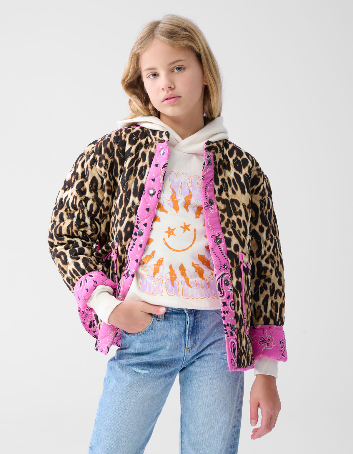 Leopard Kimono Jacke Braun SHOEBY GIRLS