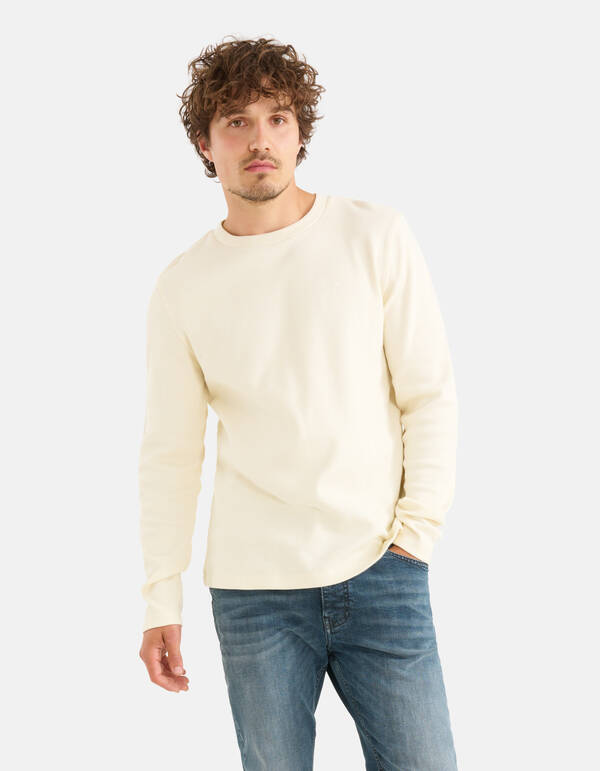Texturiertes Langarmshirt Off White SHOEBY MEN