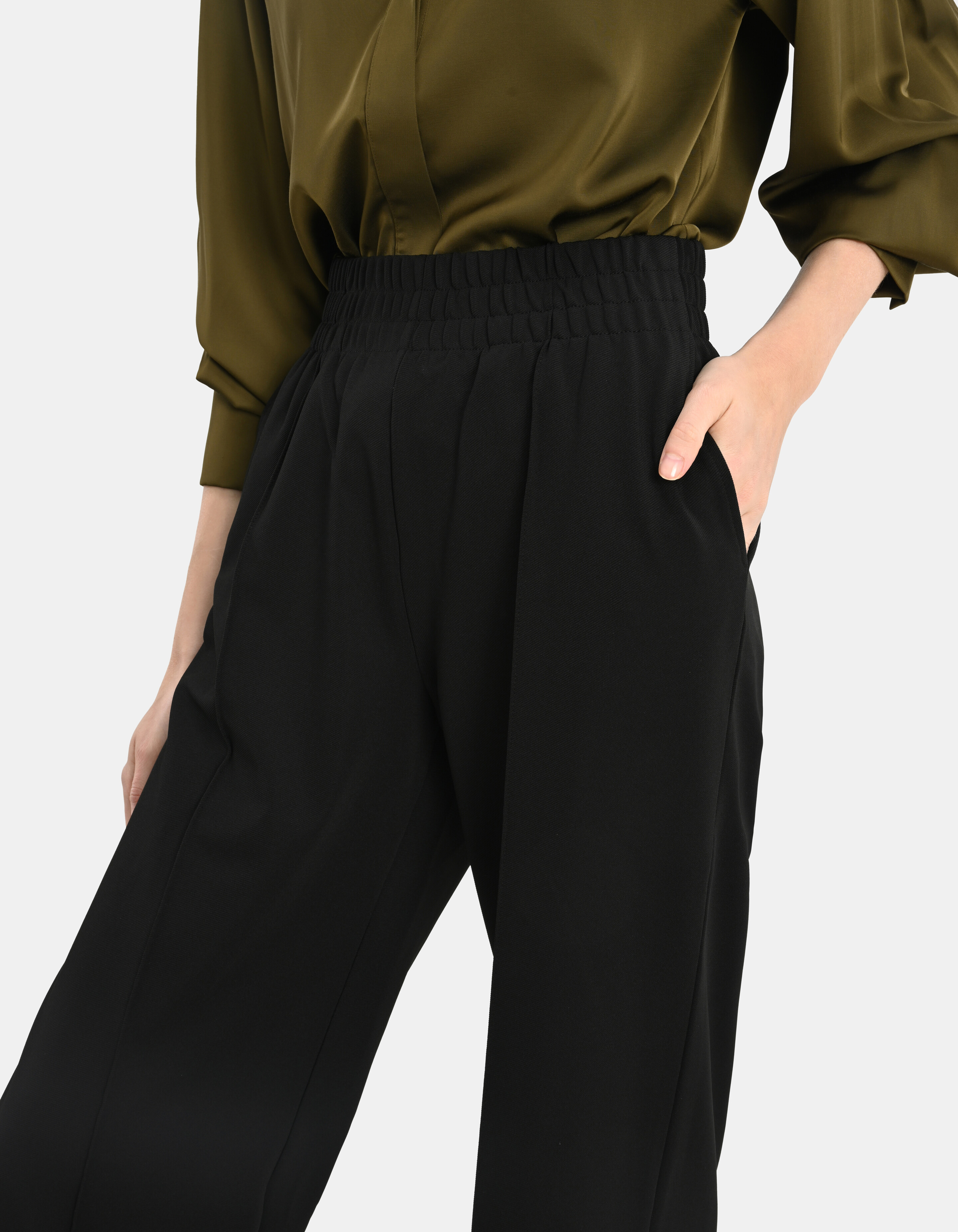 Basic Wide Leg Hose Schwarz SHOEBY WOMEN