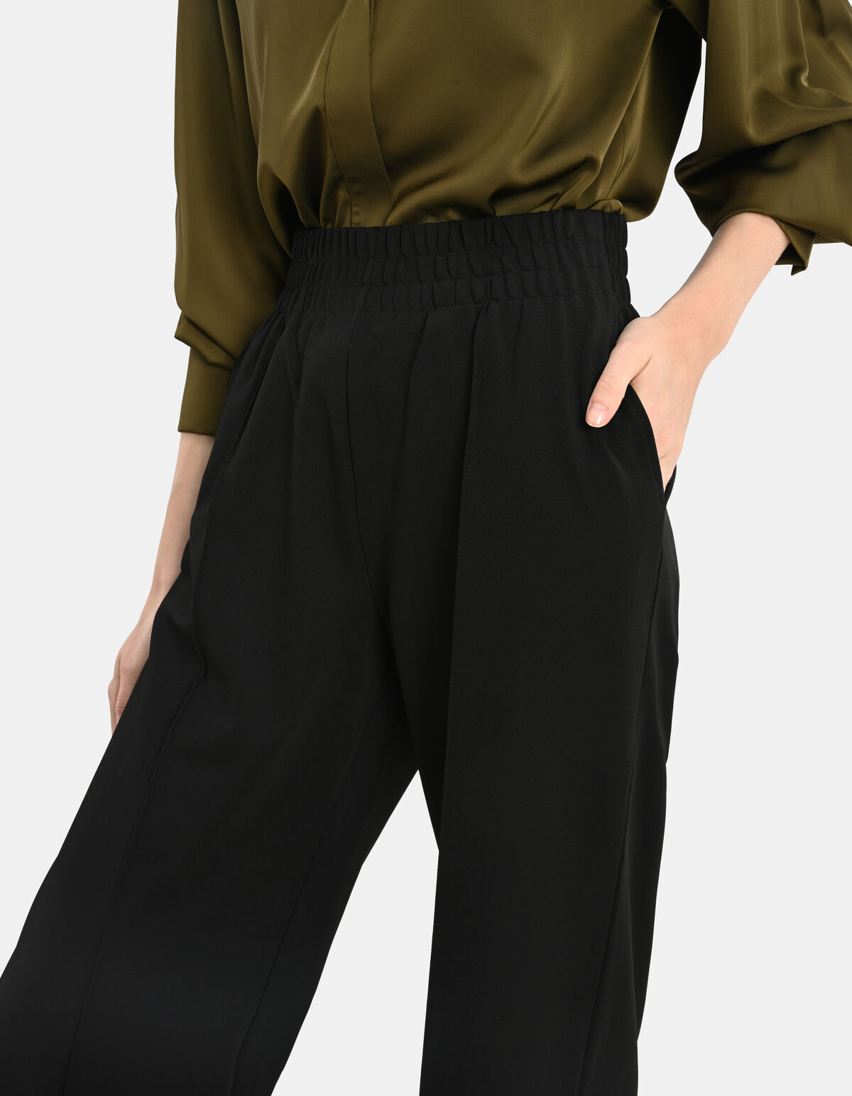 Basic Wide Leg Hose Schwarz SHOEBY WOMEN