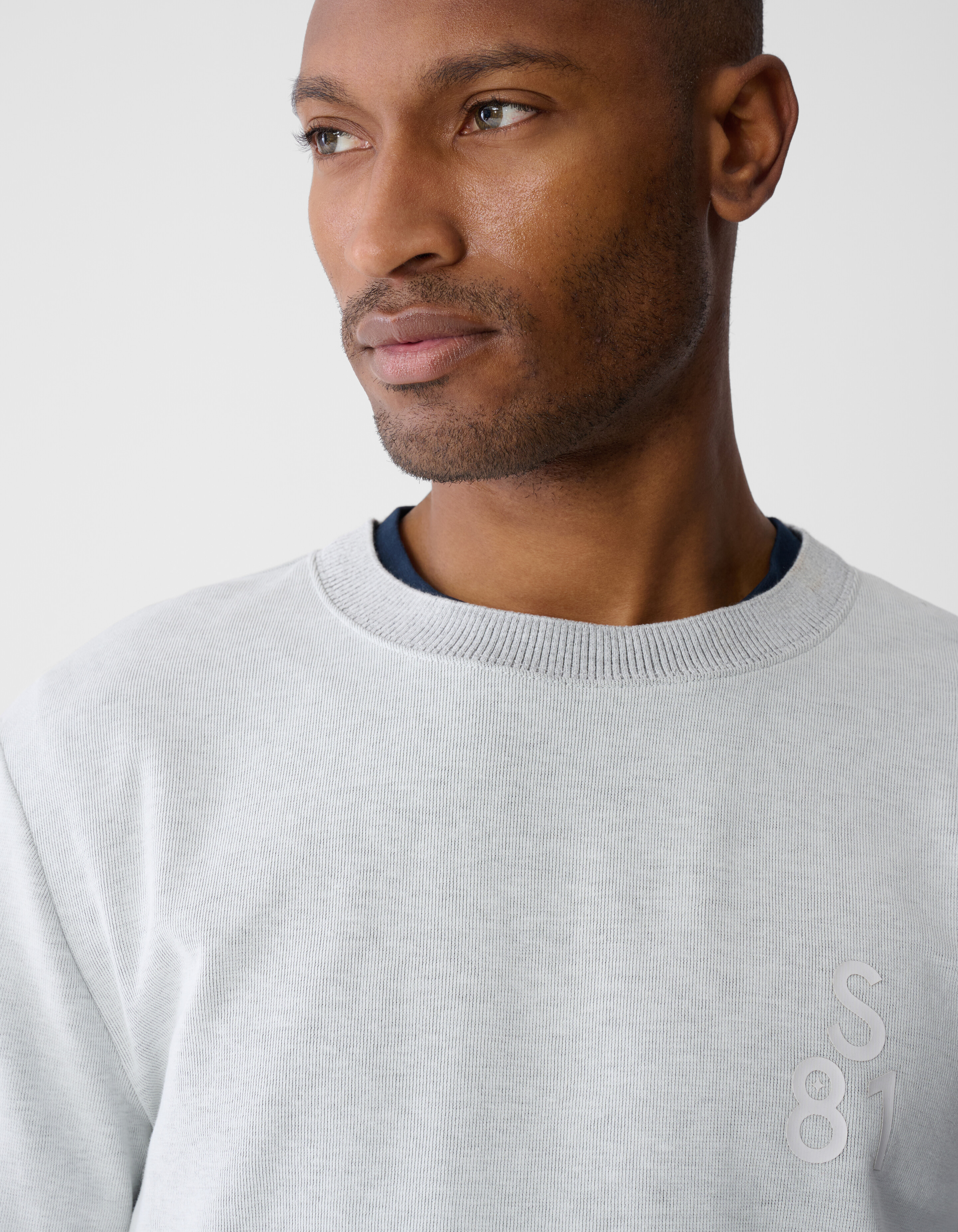 Pullover mit gepr&auml;gtem Logo Hellgrau SHOEBY MEN