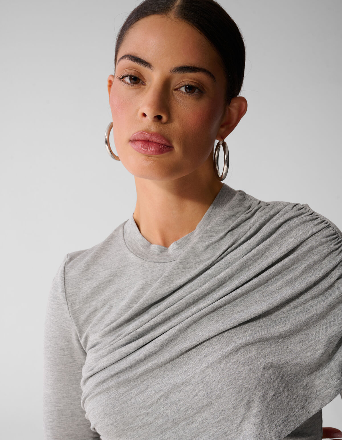 Drapierte Langarmshirt Grau By Anna SHOEBY WOMEN