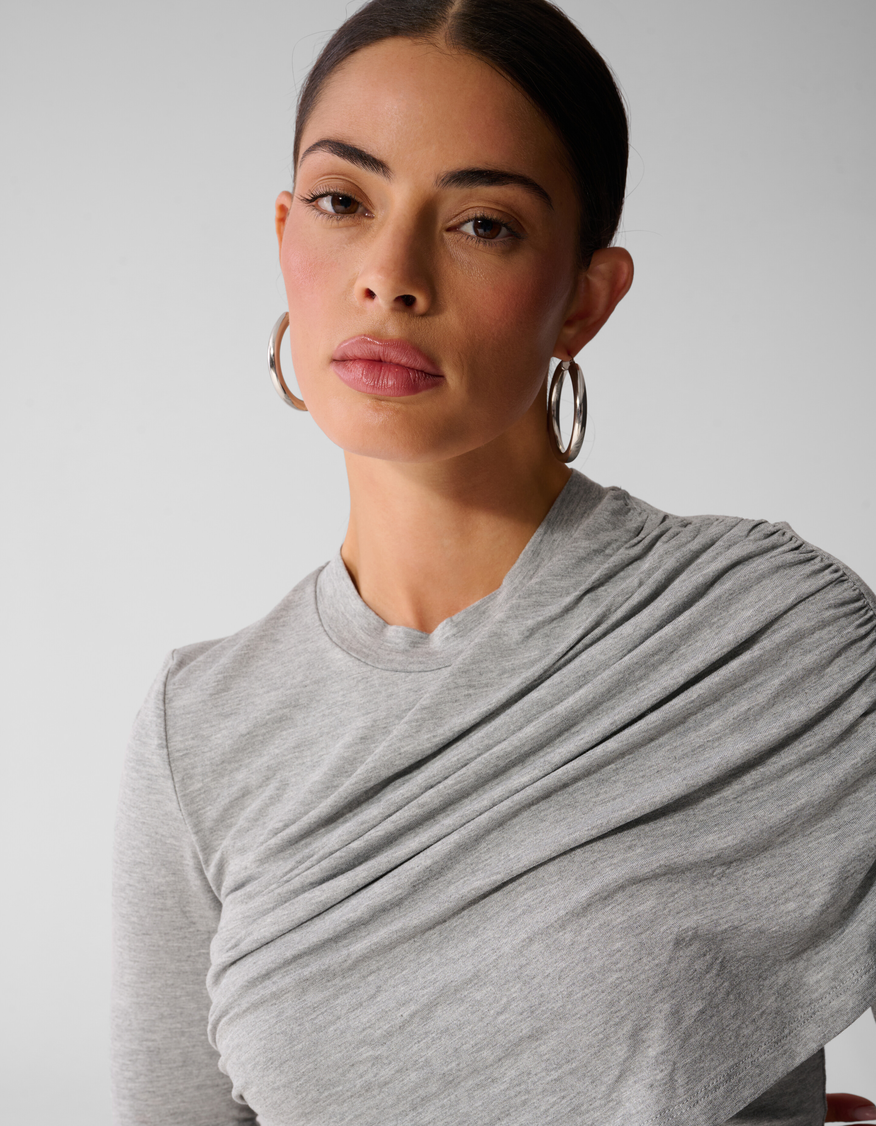 Drapierte Langarmshirt Grau By Anna SHOEBY WOMEN