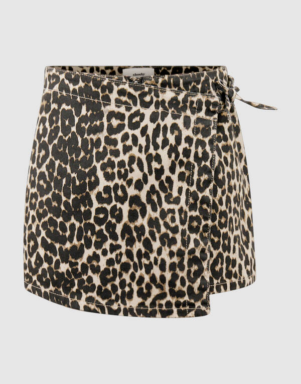 Denim-Leoparden-Skort Braun SHOEBY GIRLS