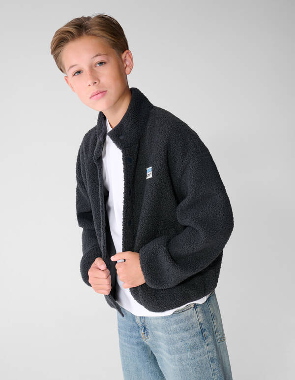 Relaxed Teddyjacke Dunkelgrau SHOEBY BOYS