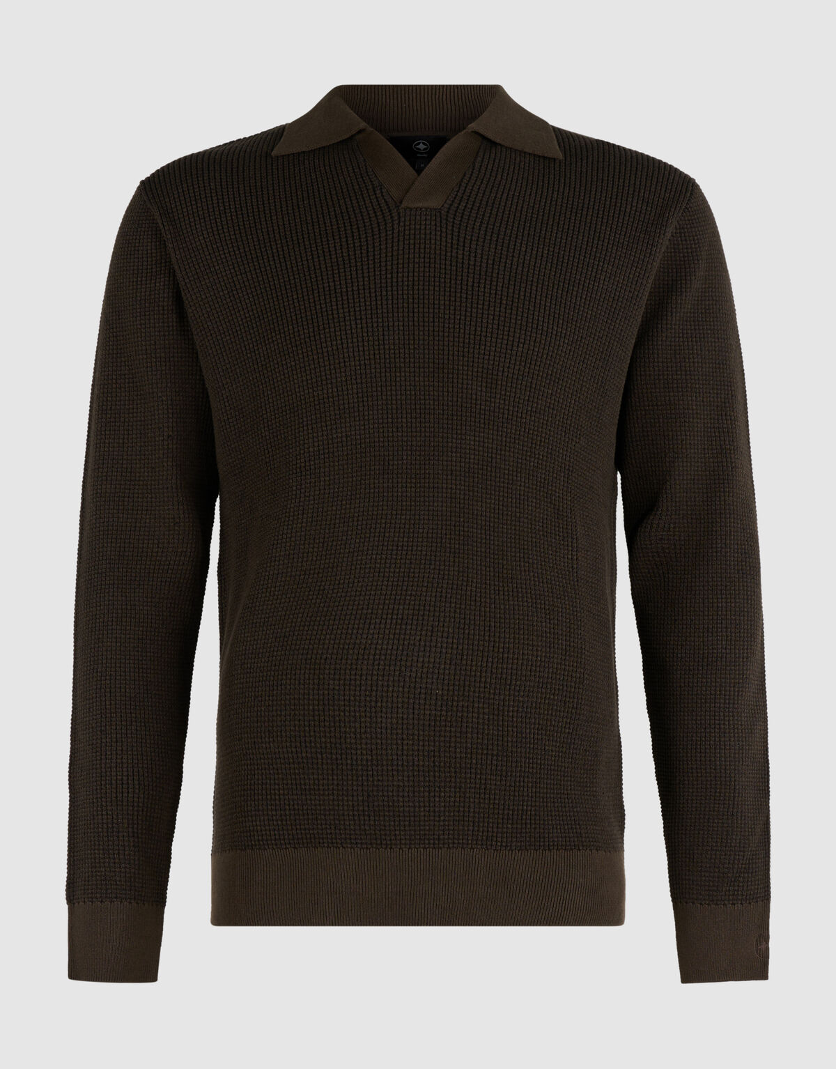Geflochtenes Strick-Polo dunkelbraun SHOEBY MEN