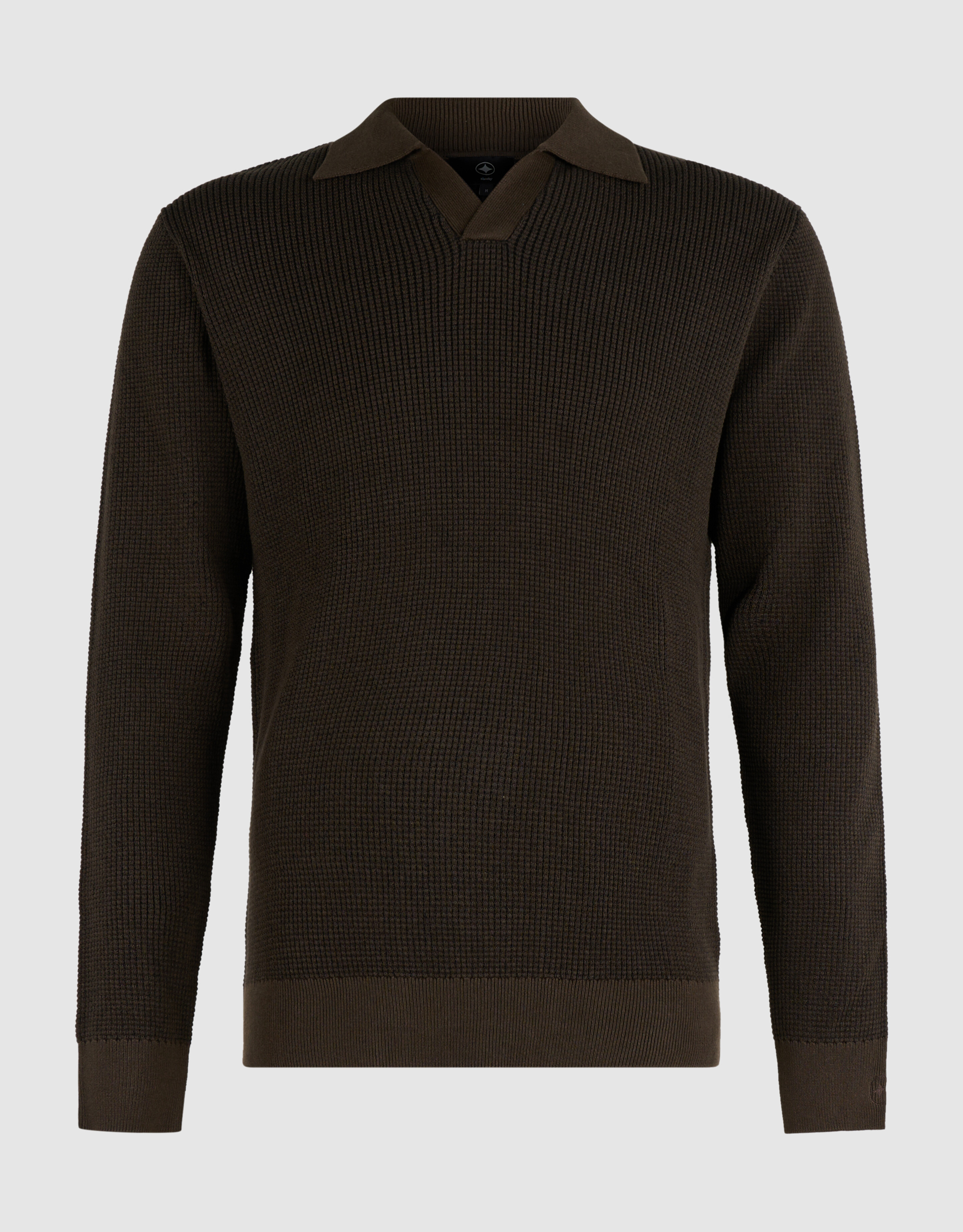 Geflochtenes Strick-Polo dunkelbraun SHOEBY MEN