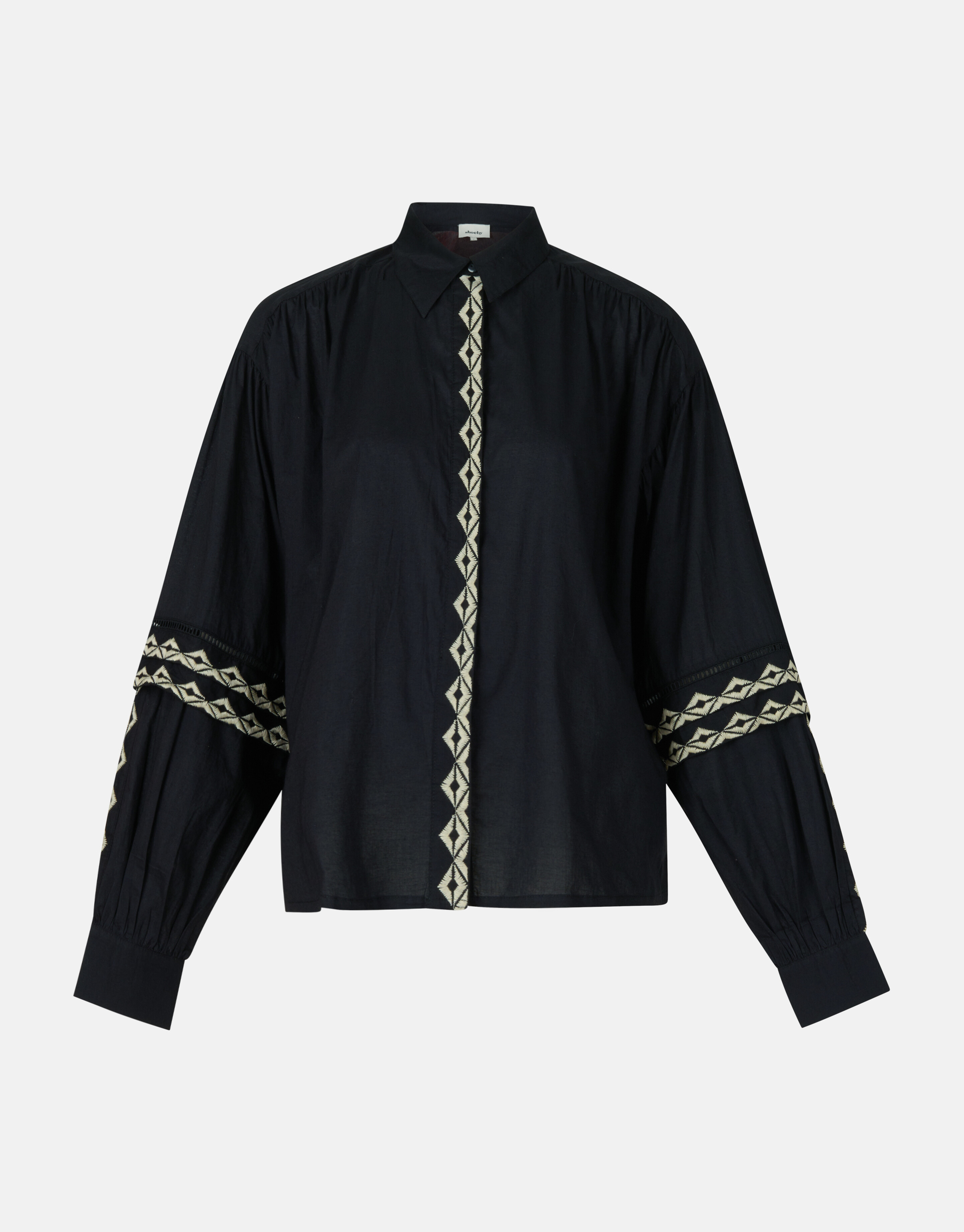 Bluse mit Stickerei Schwarz SHOEBY WOMEN