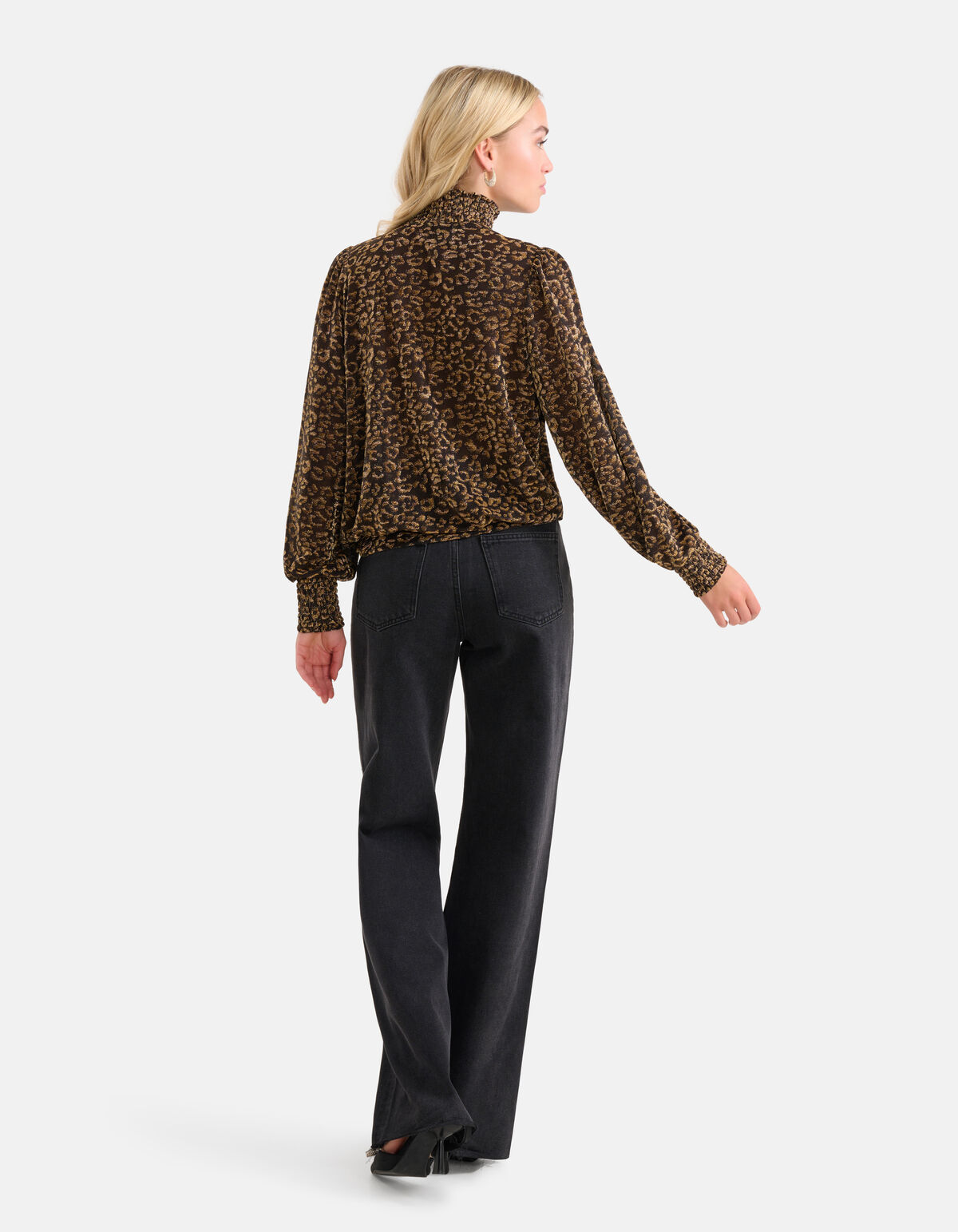 Lurex-Langarmtop Gold SHOEBY WOMEN