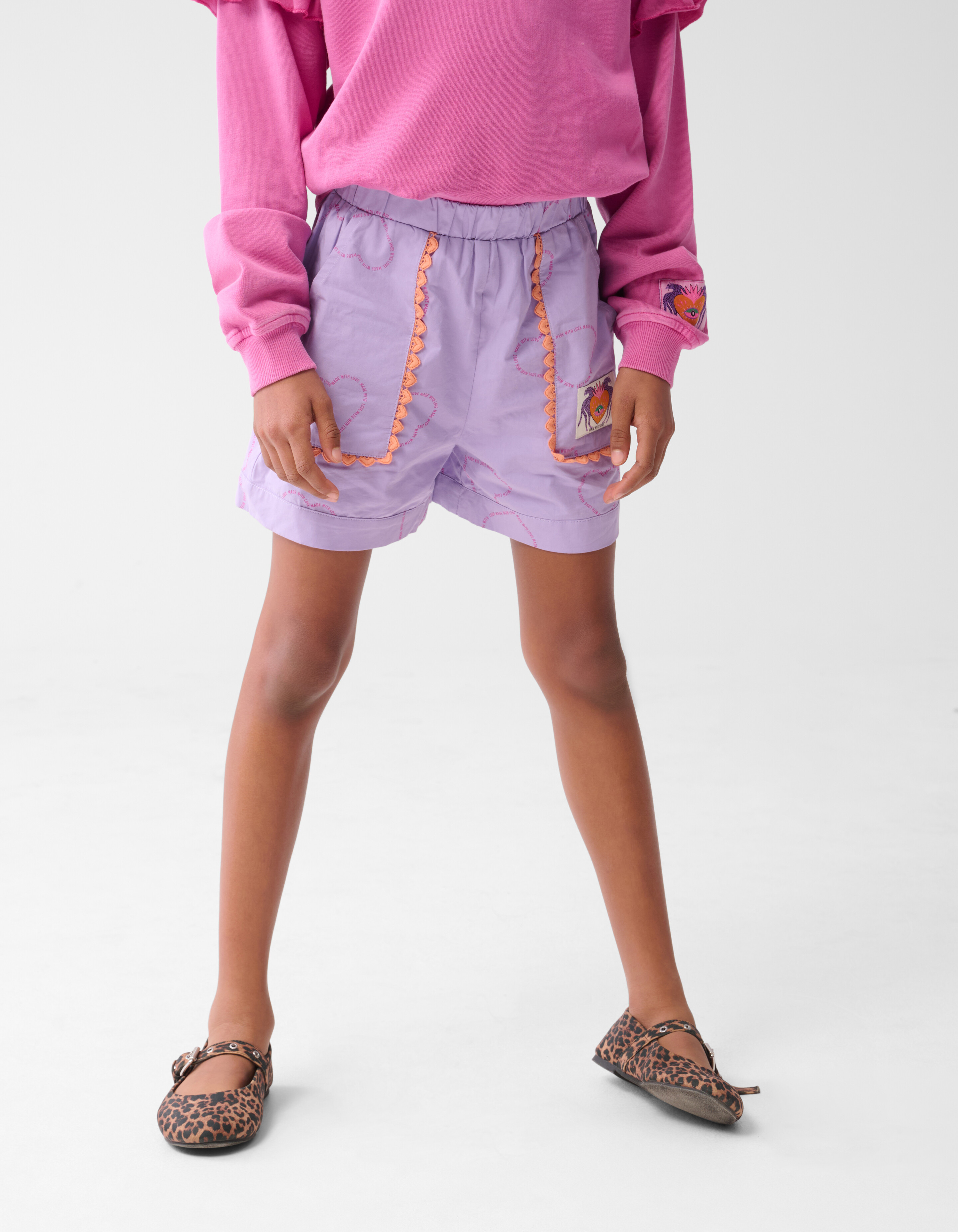 Printed Tape Short Light Purple SHOEBY GIRLS