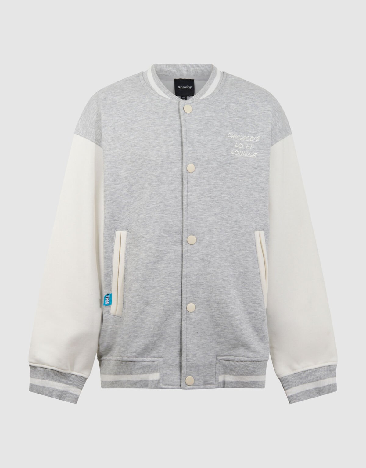 Varsity Bomber Sweatjacke Hellgrau SHOEBY BOYS