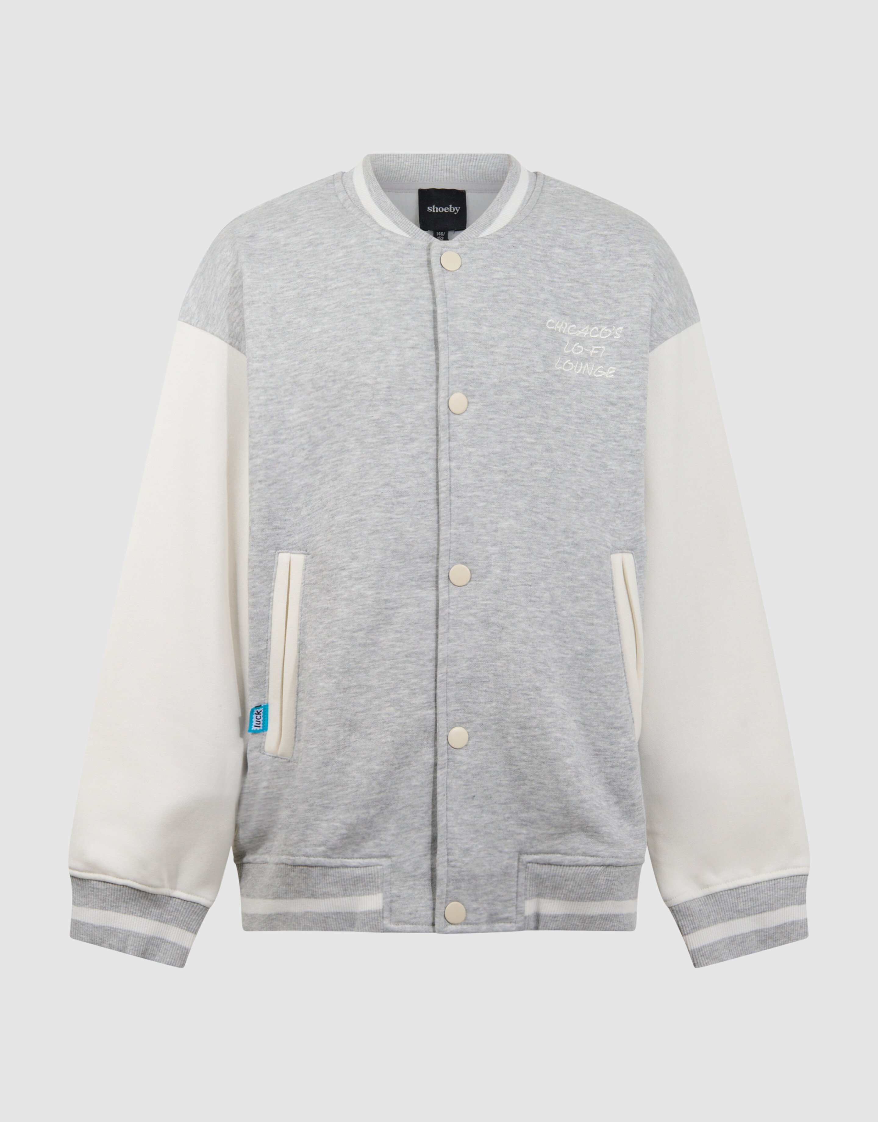 Varsity Bomber Sweatjacke Hellgrau SHOEBY BOYS
