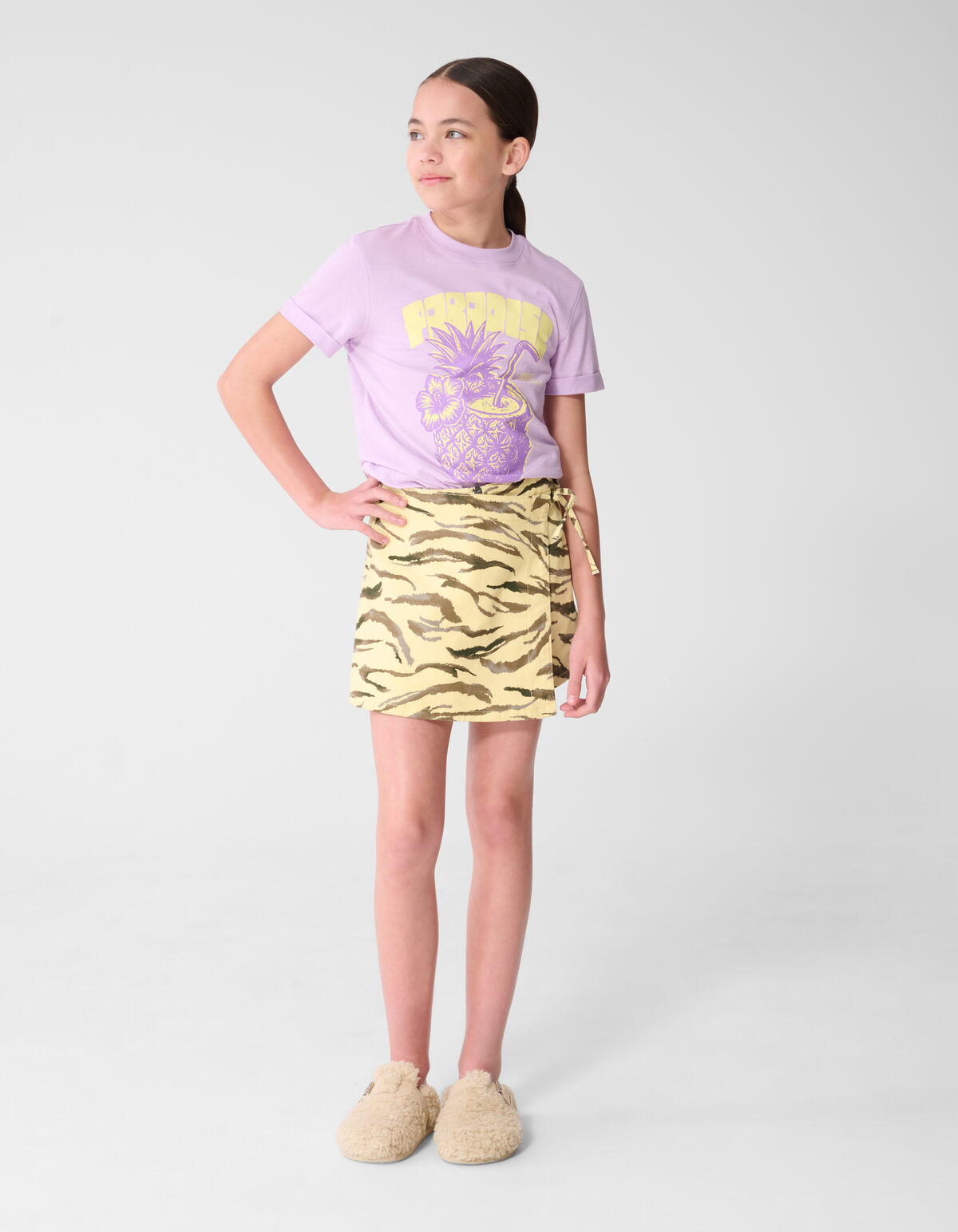 Paradise Artwork T-Shirt Helllila SHOEBY GIRLS