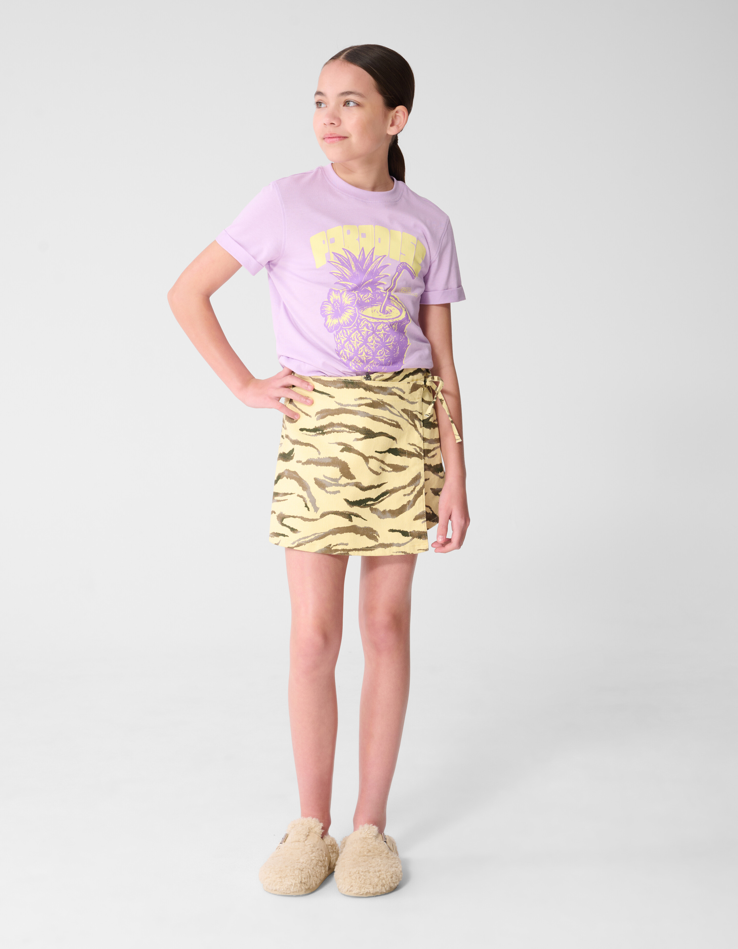 Paradise Artwork T-Shirt Helllila SHOEBY GIRLS
