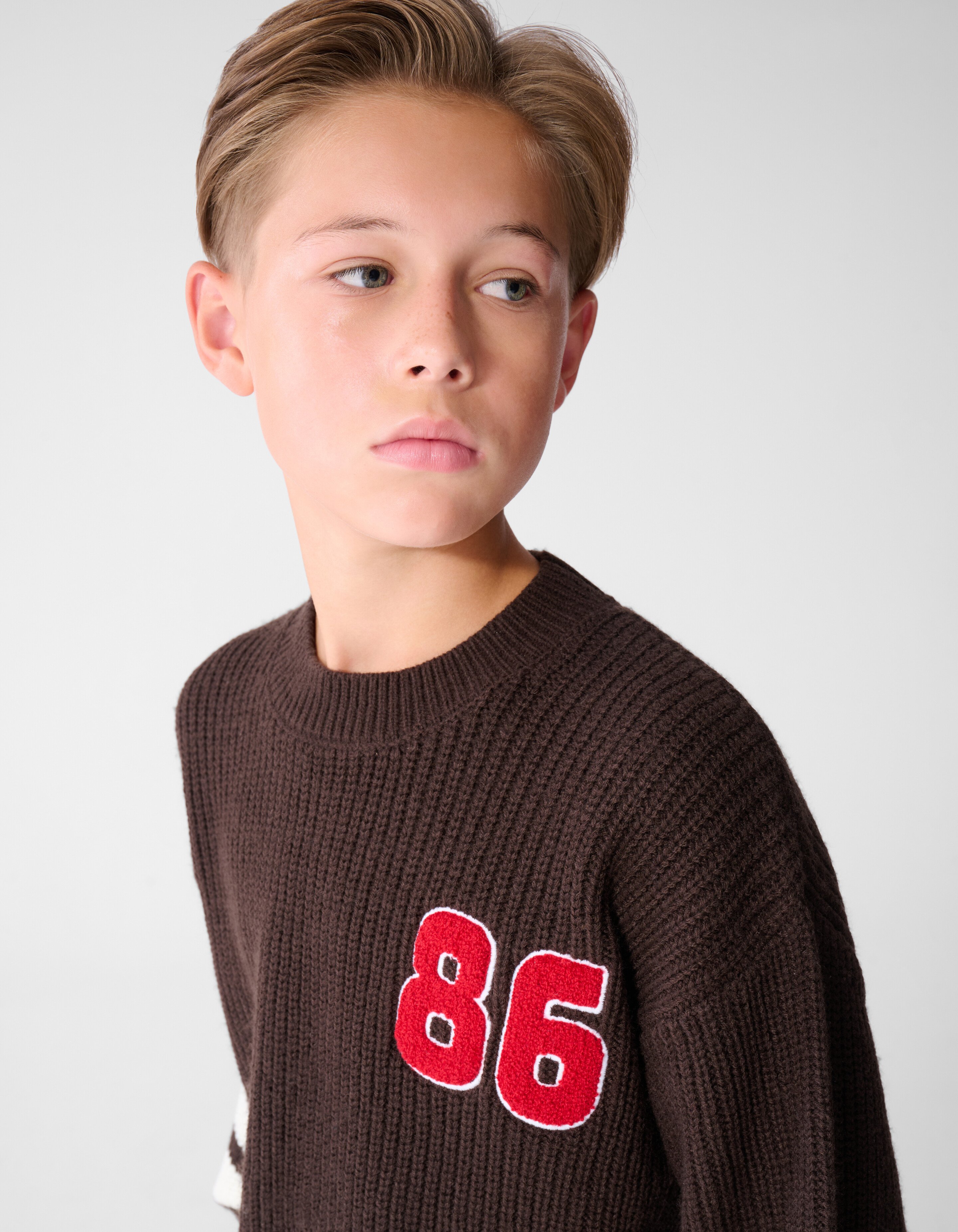 Varsity Strickpullover Dunkelbraun SHOEBY BOYS