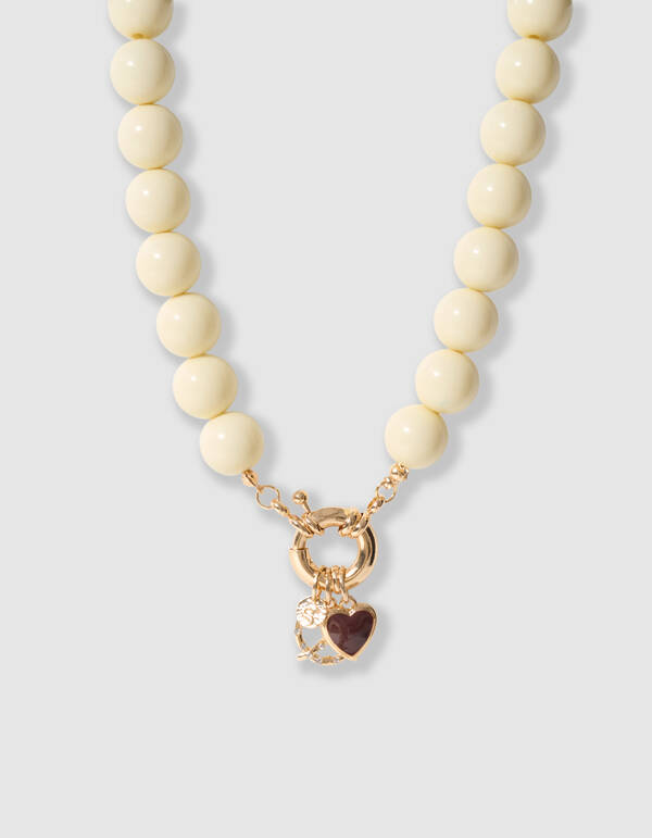 Perlen-Charm-Kette Hellgelb SHOEBY ACCESSOIRES