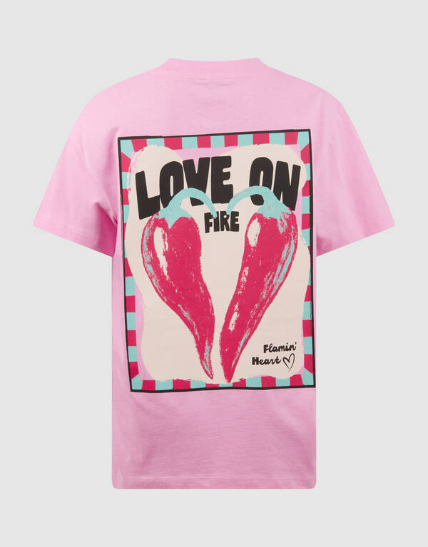 Flamin Heart Artwork T-Shirt Rosa SHOEBY GIRLS