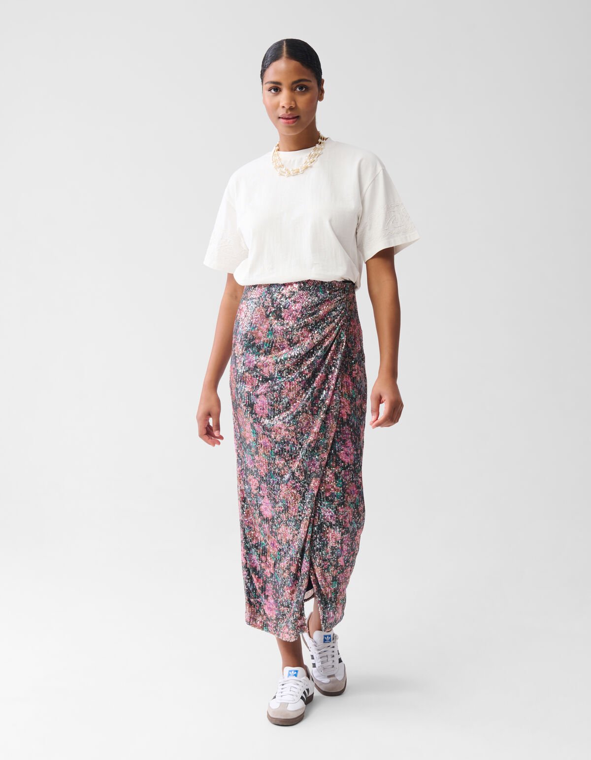 Cord-Stickerei T-Shirt Off White von Fred SHOEBY WOMEN