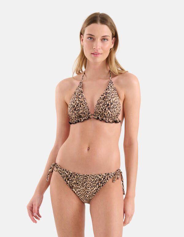 Bikiniunterteil mit Gepardenmuster Braun SHOEBY ACCESSOIRES