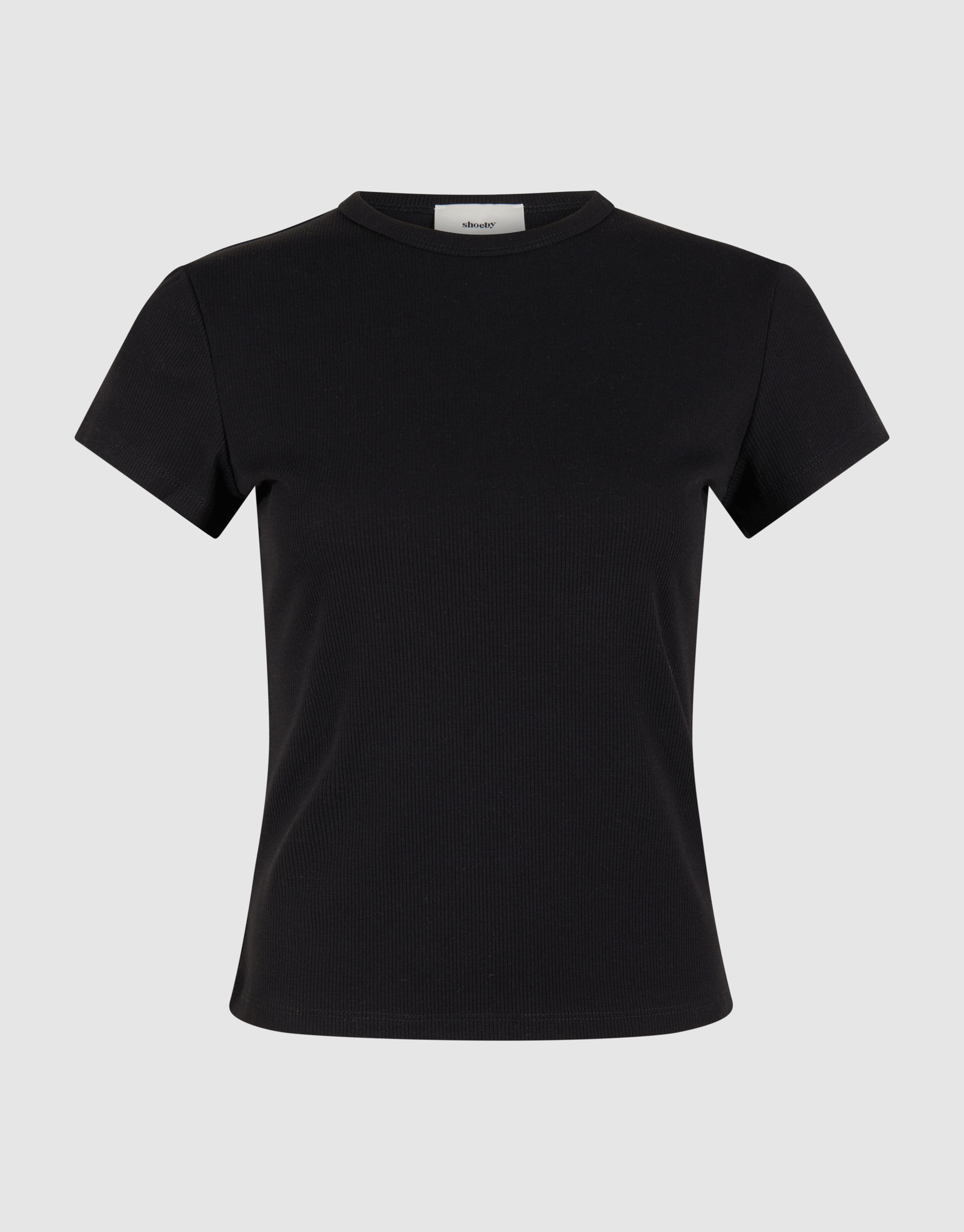 Schwarz geripptes T-Shirt SHOEBY WOMEN