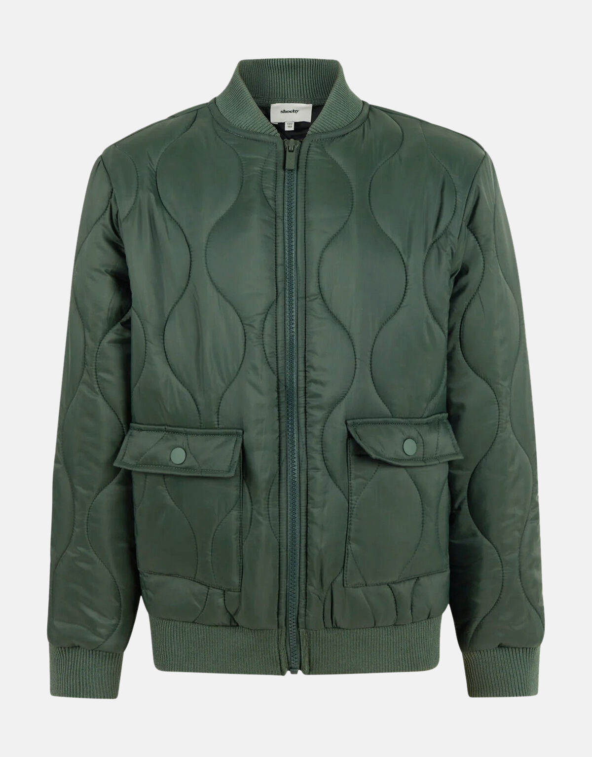 Gewellte wattierte Jacke Dunkelgrün SHOEBY BOYS