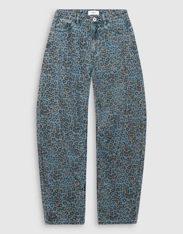 Leopard Barrel Fit Jeans Blau SHOEBY GIRLS
