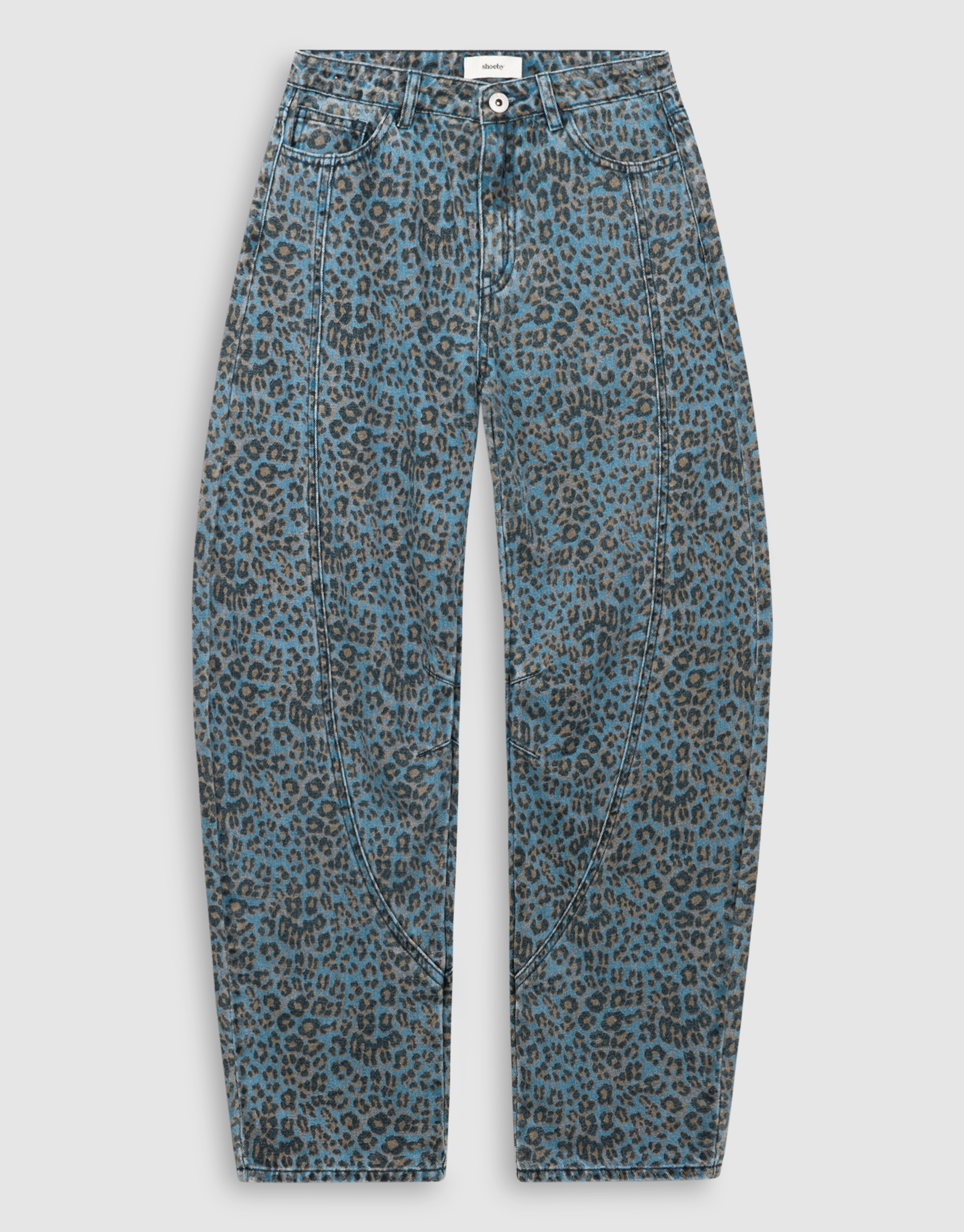Leopard Barrel Fit Jeans Blau SHOEBY GIRLS