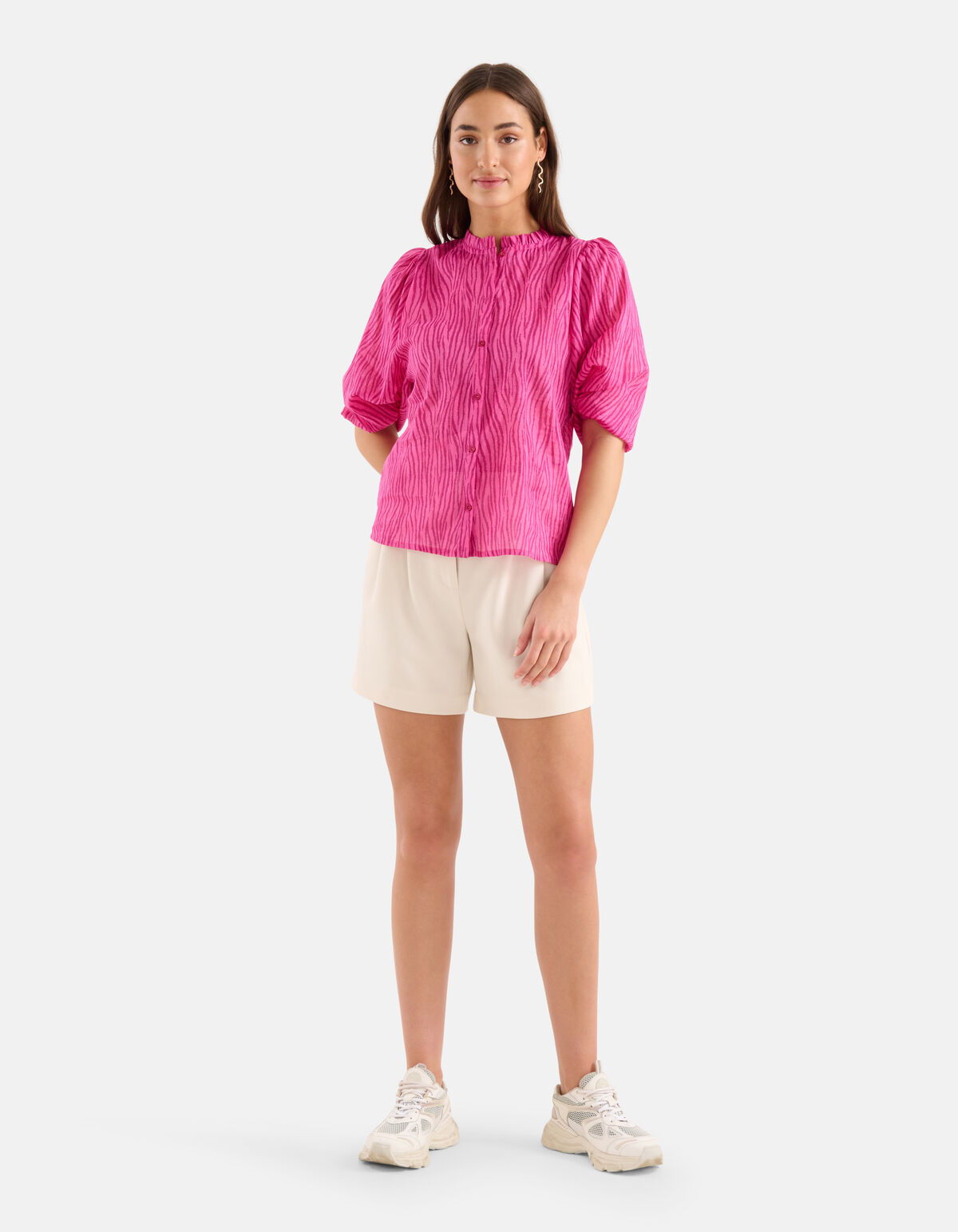 Zebra-Voile-Bluse Rosa SHOEBY WOMEN