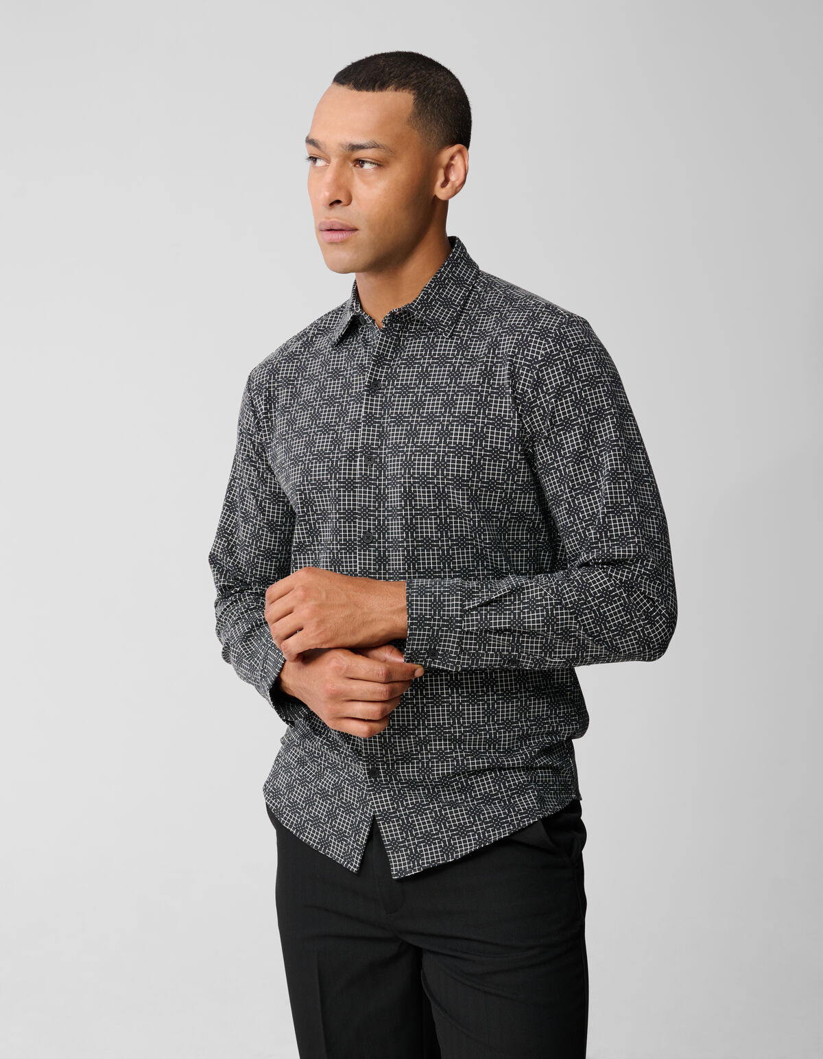 Bedrucktes Logo-Hemd Schwarz SHOEBY MEN