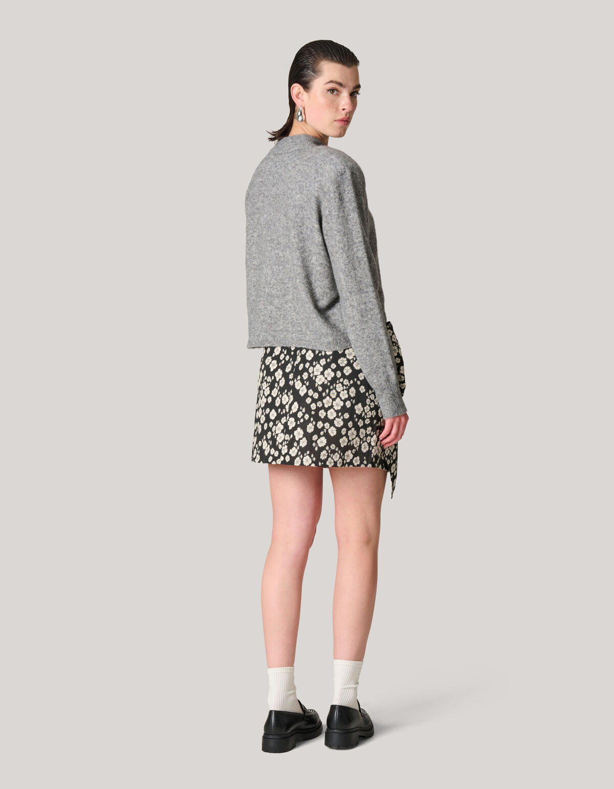 Jacquard-Minirock Schwarz/Weiß SHOEBY WOMEN