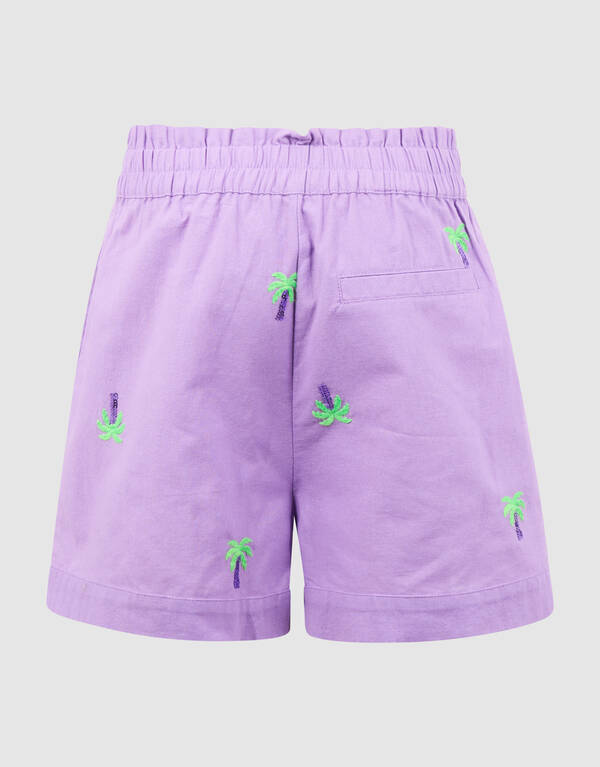 Palmbaum Stickerei Shorts Lila SHOEBY GIRLS
