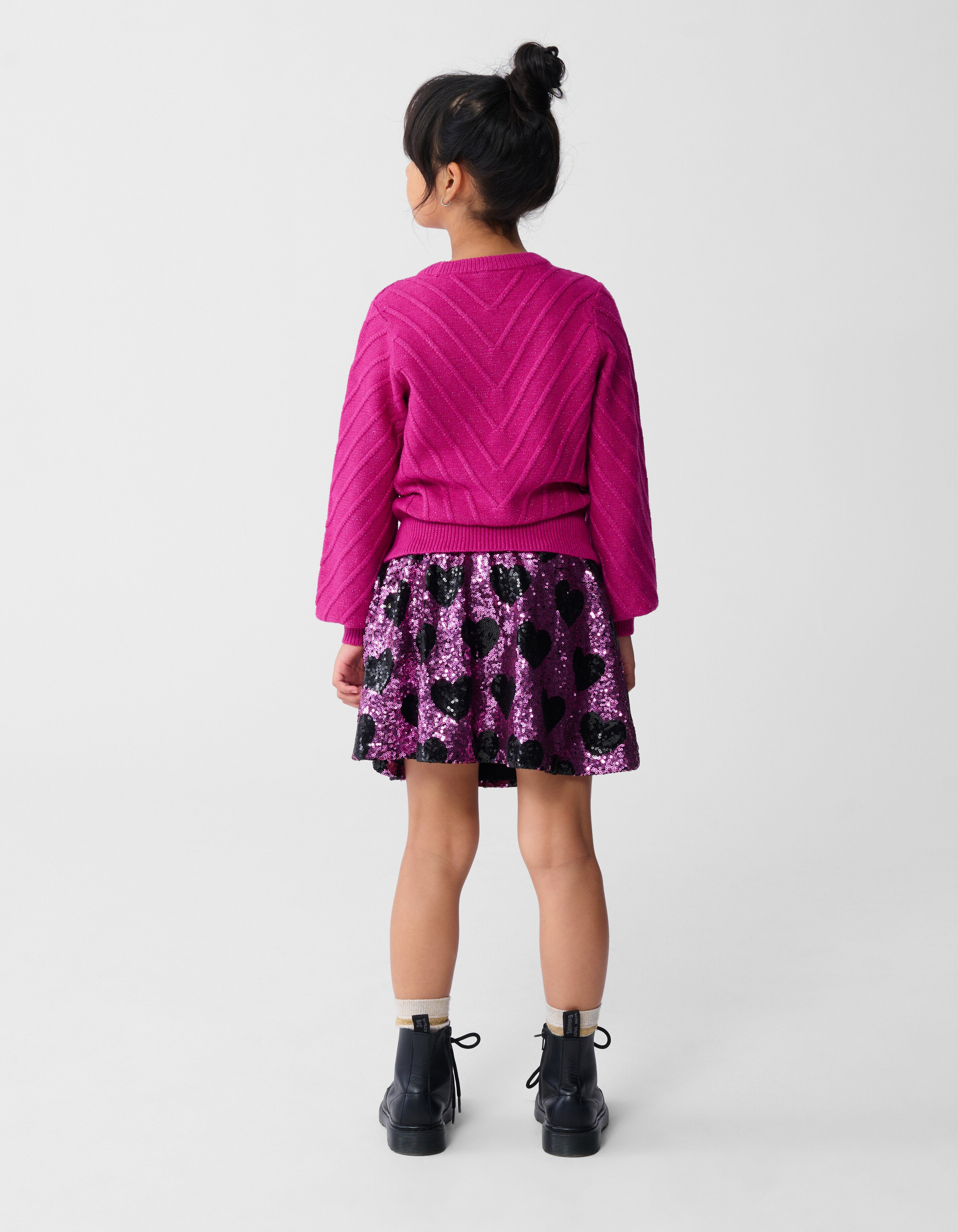 Glitzer-Strickpullover Dunkelrosa SHOEBY GIRLS