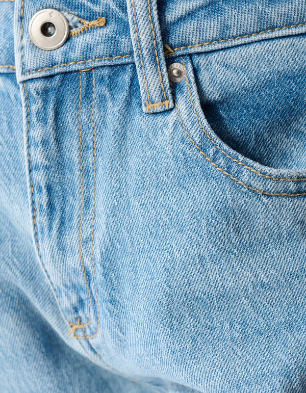 Zerst&ouml;rte Straight Leg Jeans Blauw SHOEBY GIRLS