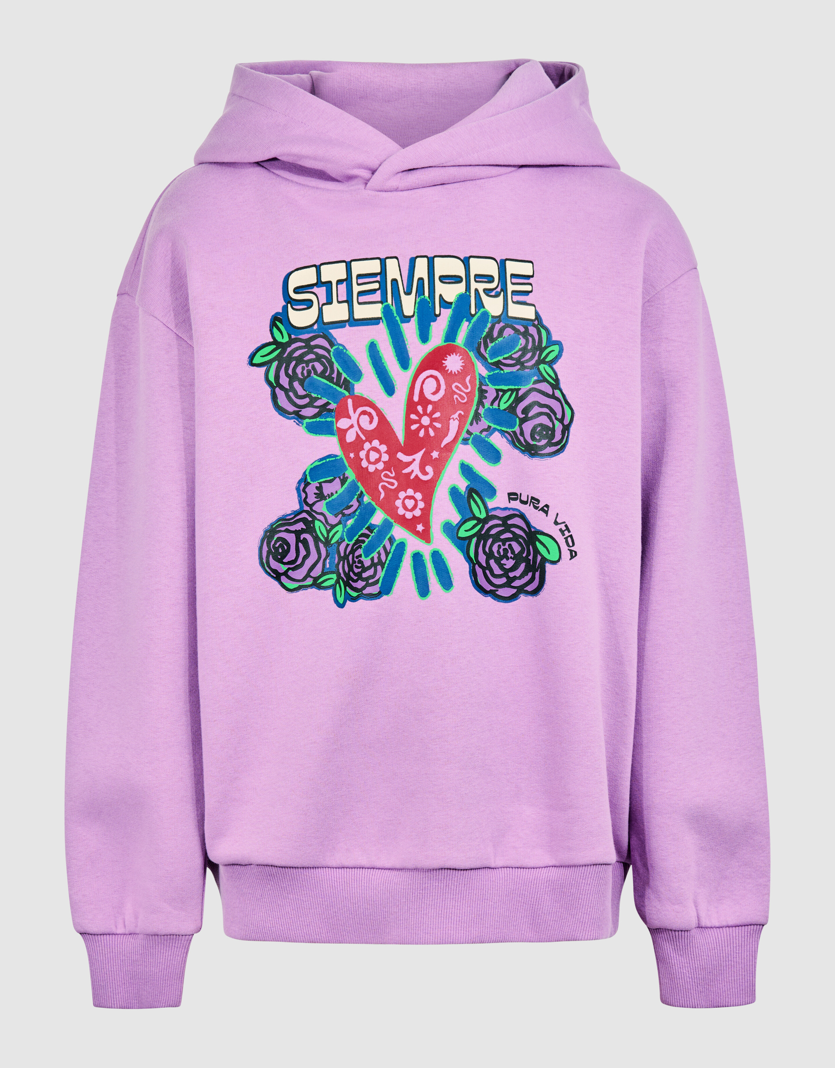 Rose Artwork Hoodie Lila SHOEBY GIRLS