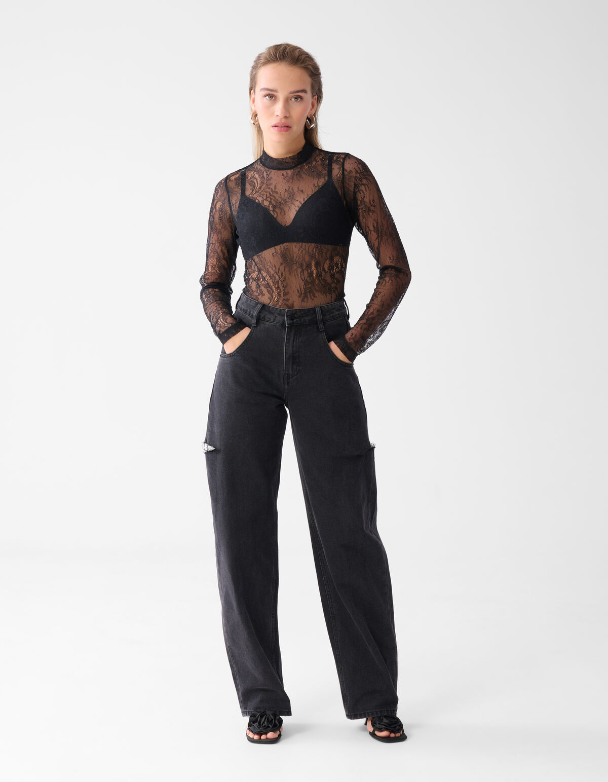 Spitzentop Schwarz von Monica SHOEBY WOMEN