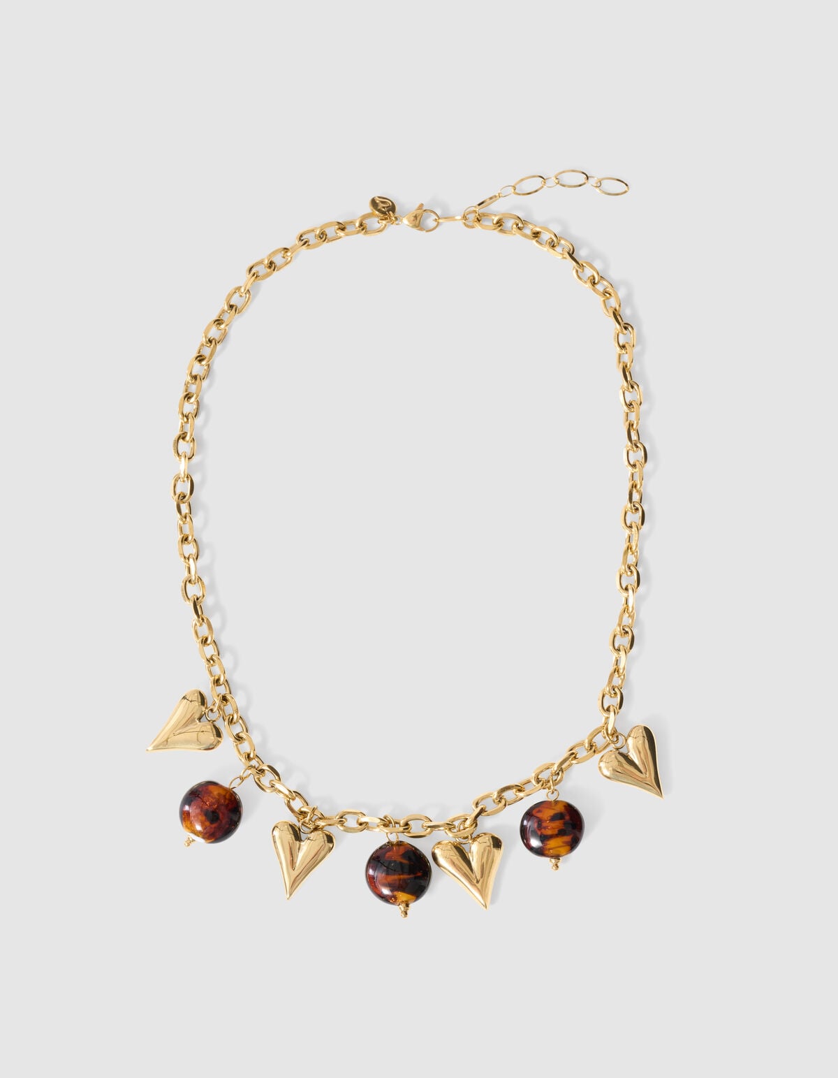 Herz-Oval-Anh&auml;nger-Kette Gold SHOEBY ACCESSOIRES