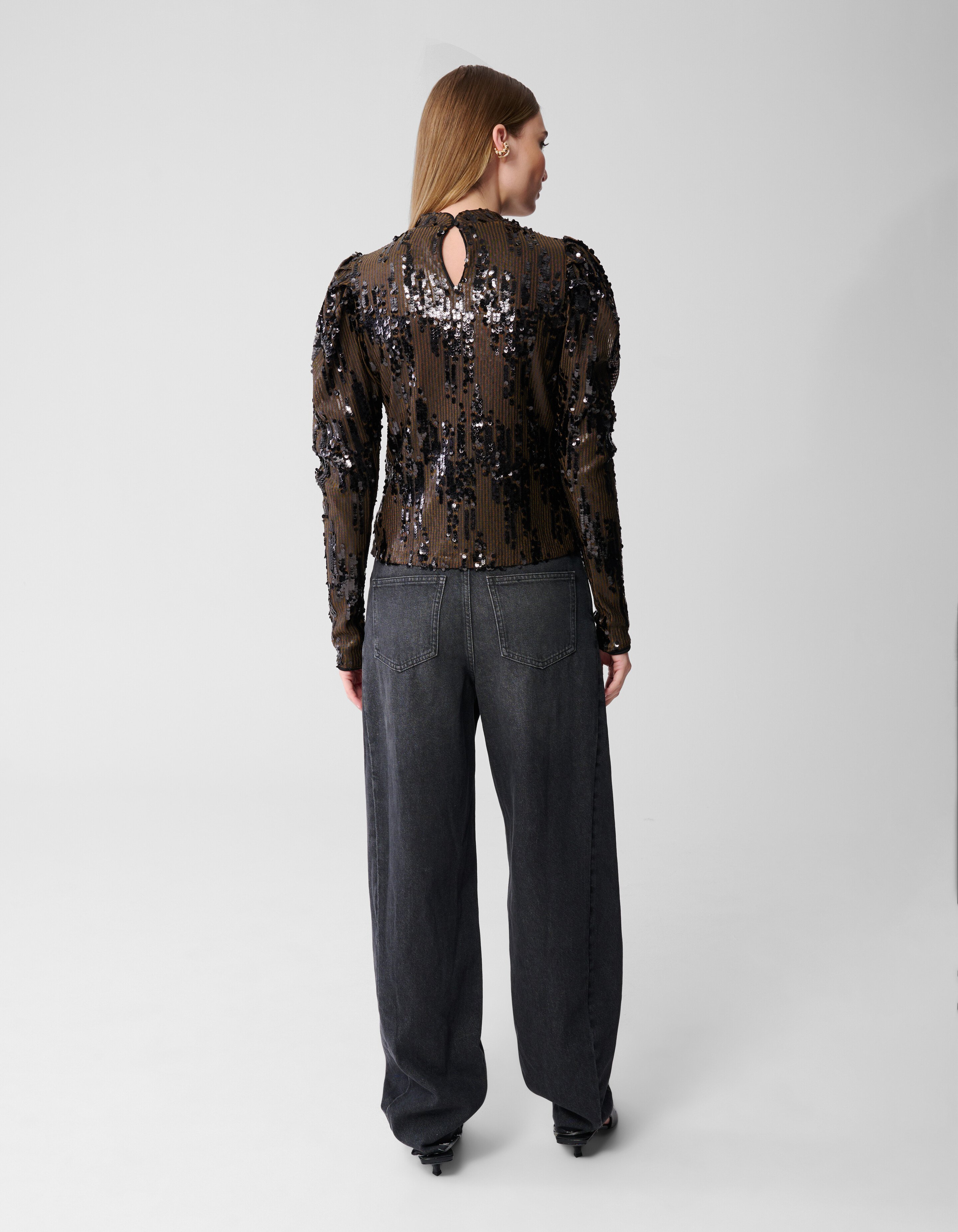 Paillettentop Khaki SHOEBY WOMEN