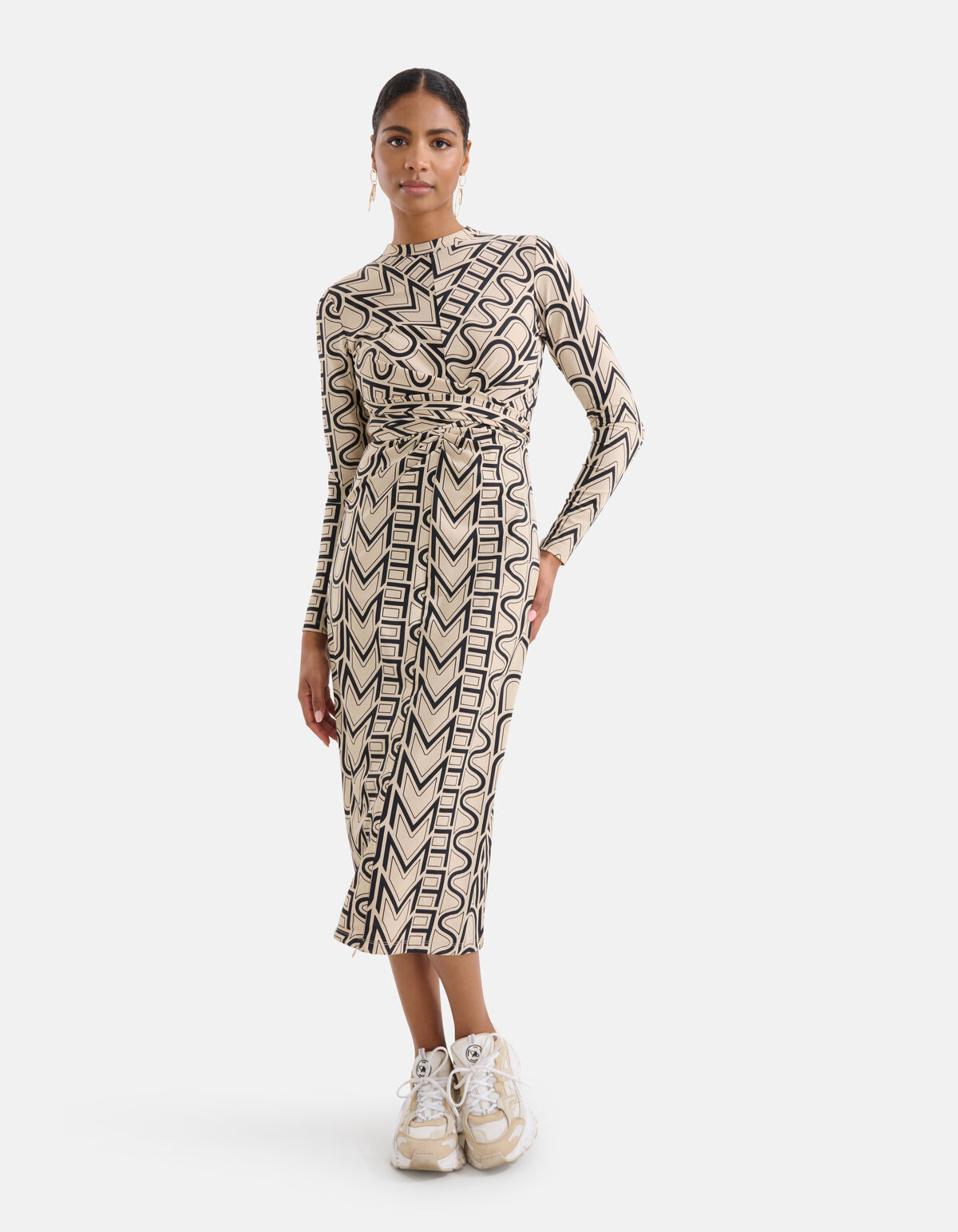 Travel Text Jurk Gebroken Wit SHOEBY WOMEN