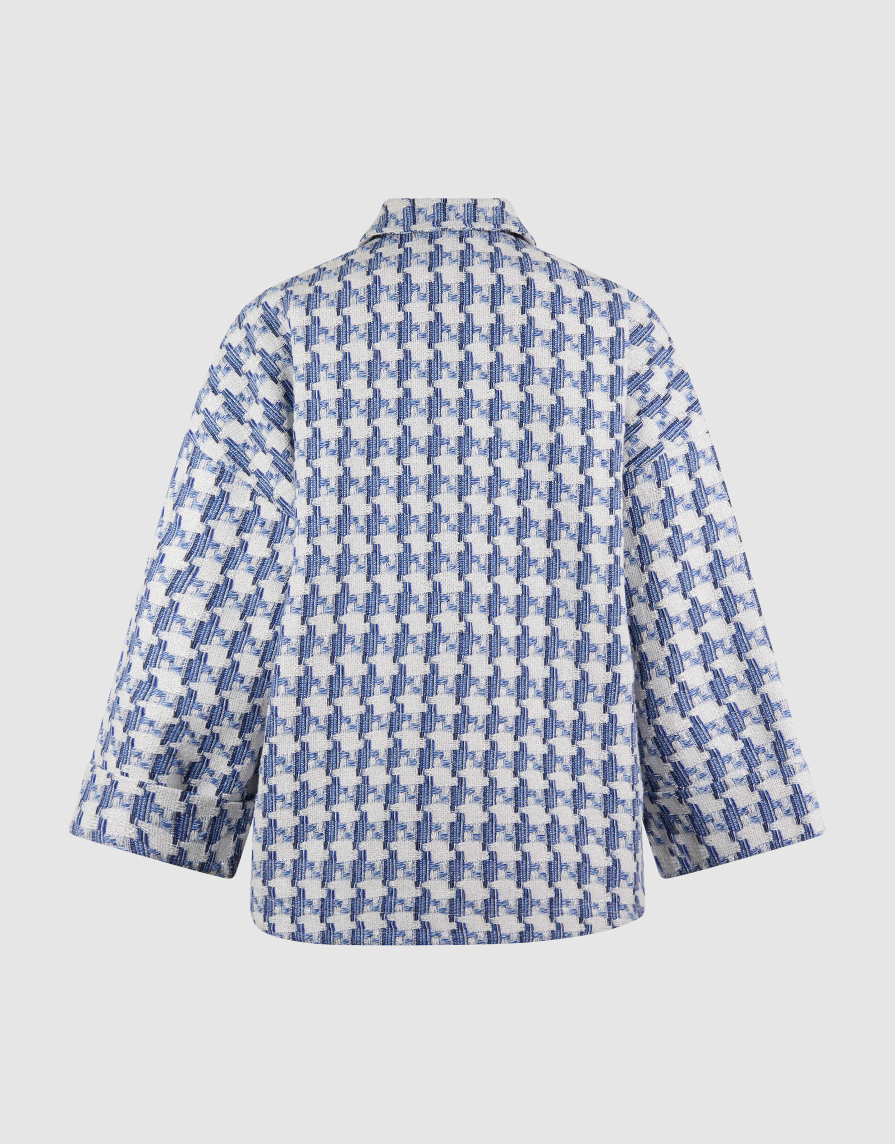 Jacquard Ruitenmuster Jacke Blau SHOEBY WOMEN