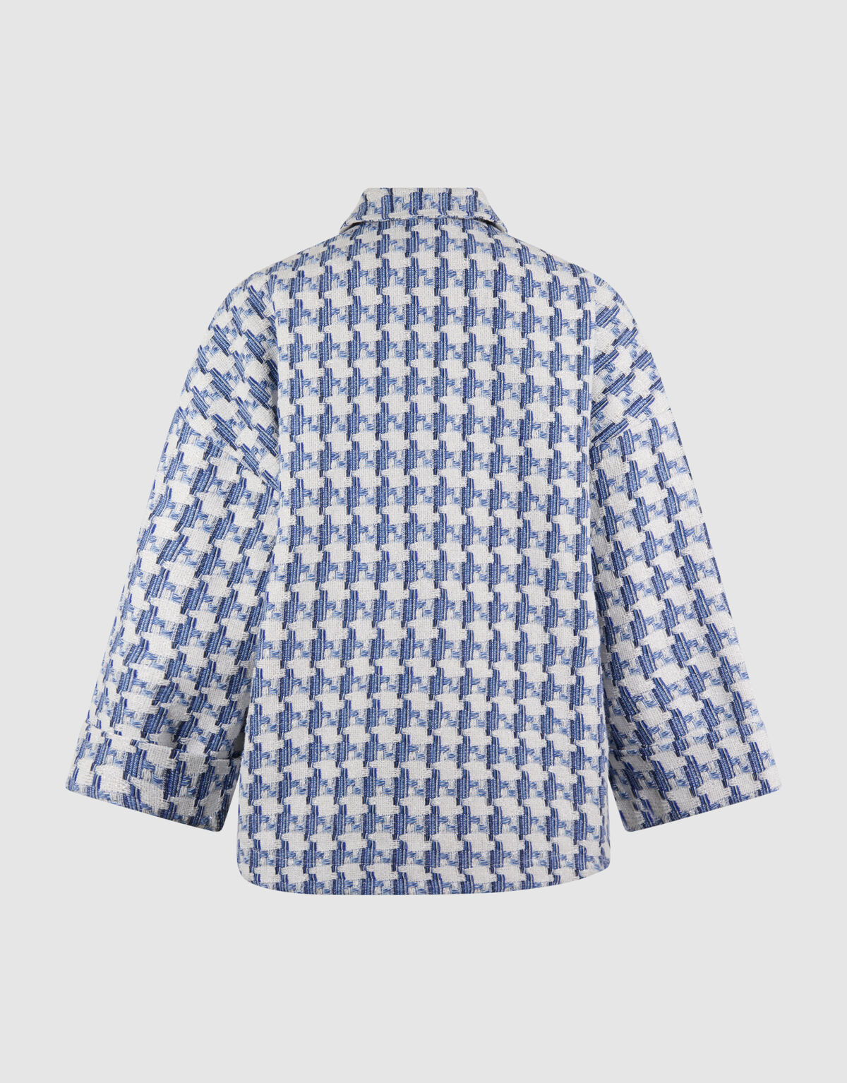 Jacquard Ruitenmuster Jacke Blau SHOEBY WOMEN