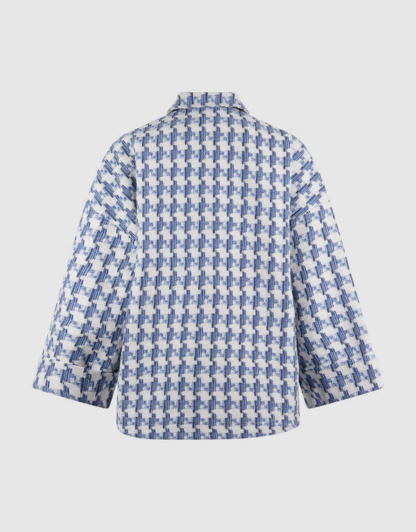 Jacquard Ruitenmuster Jacke Blau SHOEBY WOMEN