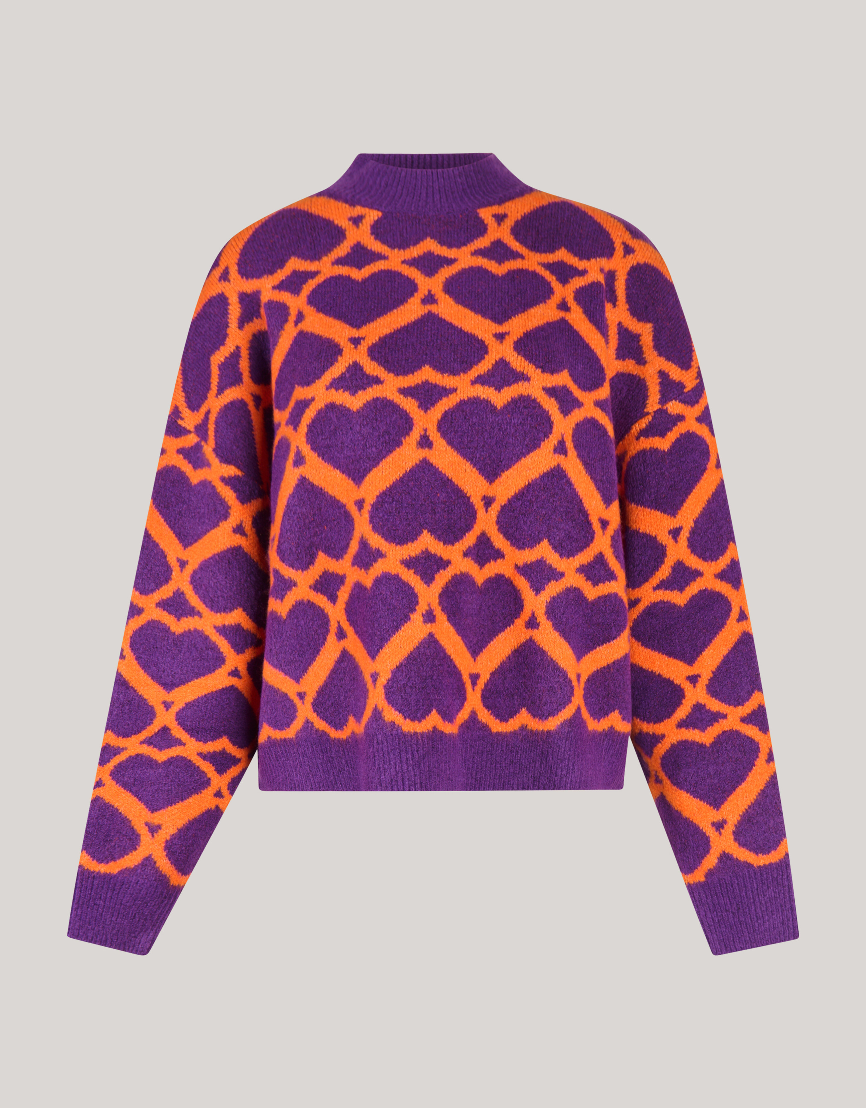 Heart Printed Sweater Purple von Furmey SHOEBY WOMEN