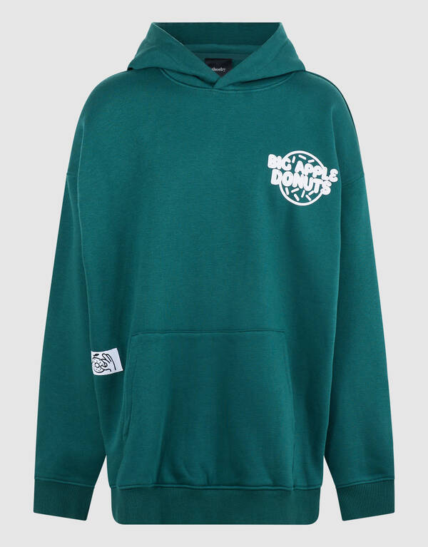 Oversized Fit Donut Hoodie Dunkelgr&uuml;n SHOEBY BOYS