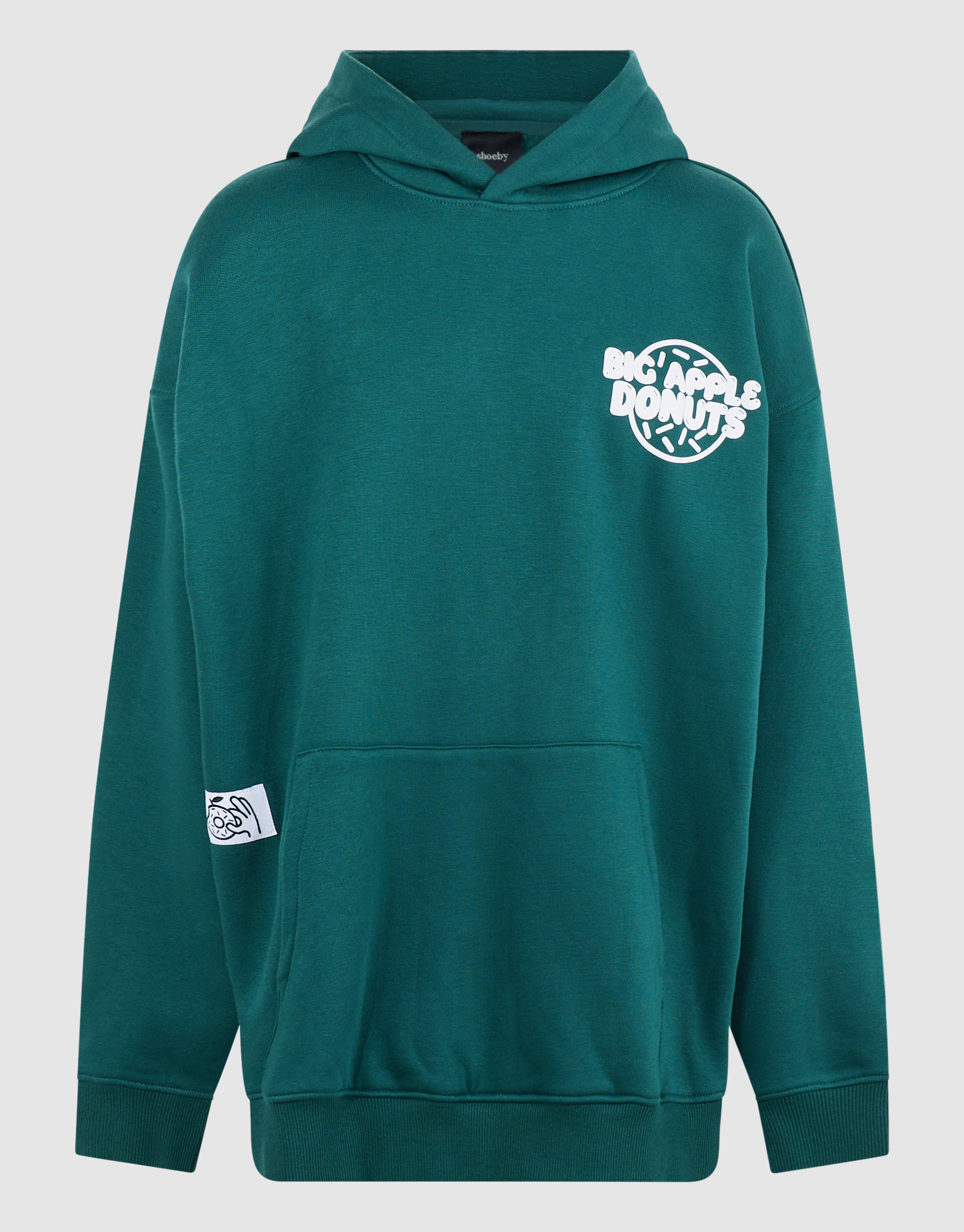 Oversized Fit Donut Hoodie Dunkelgr&uuml;n SHOEBY BOYS