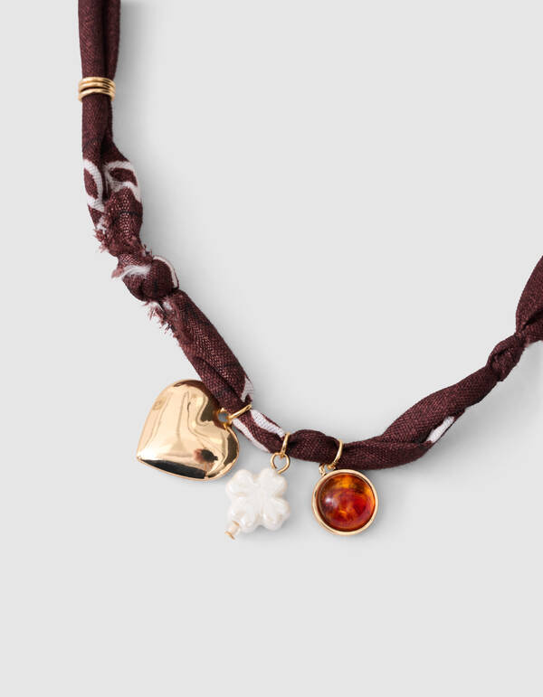 Bandana Charm Halskette Braun SHOEBY ACCESSOIRES