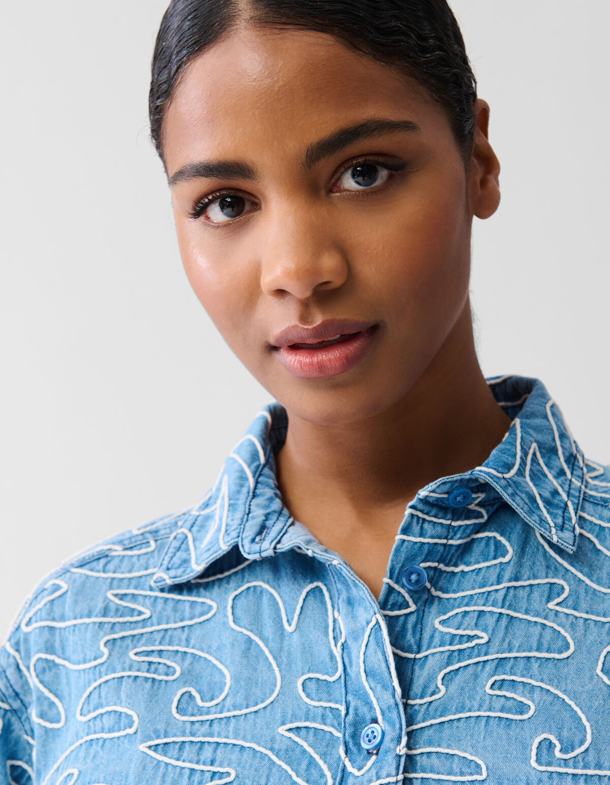 Besticktes Cordkleid Denim Blau SHOEBY WOMEN