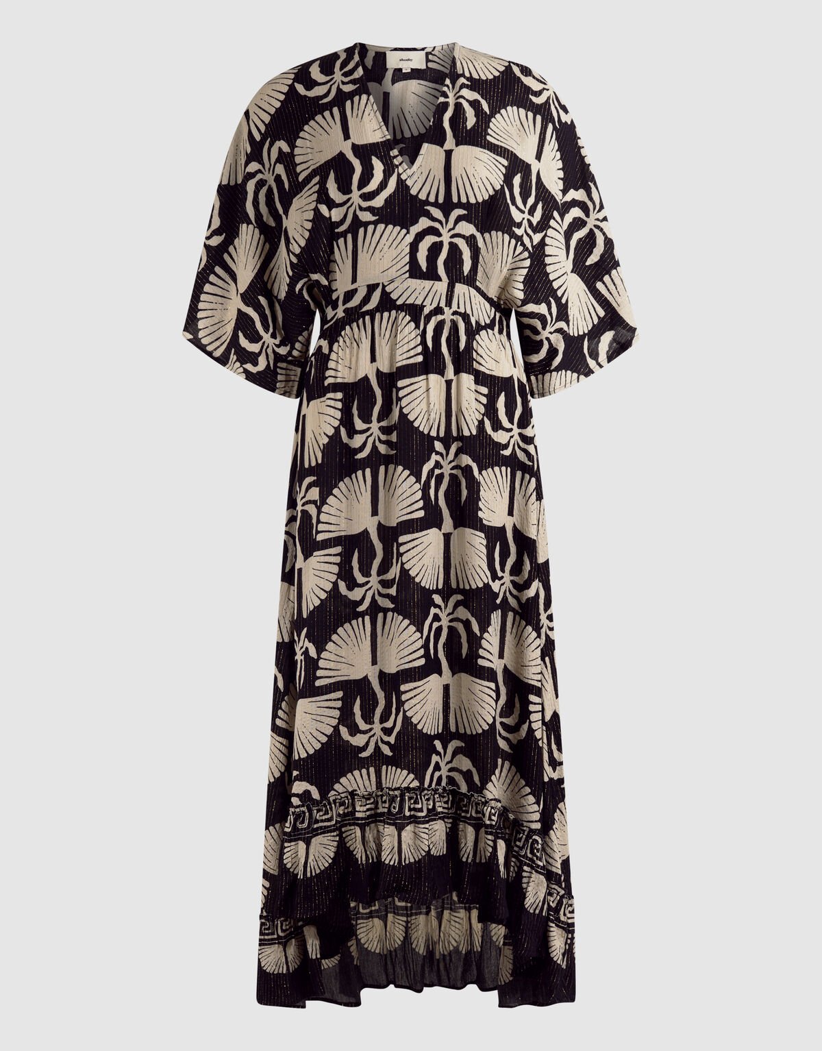 Bedrucktes Maxikleid Schwarz/Weiß SHOEBY WOMEN