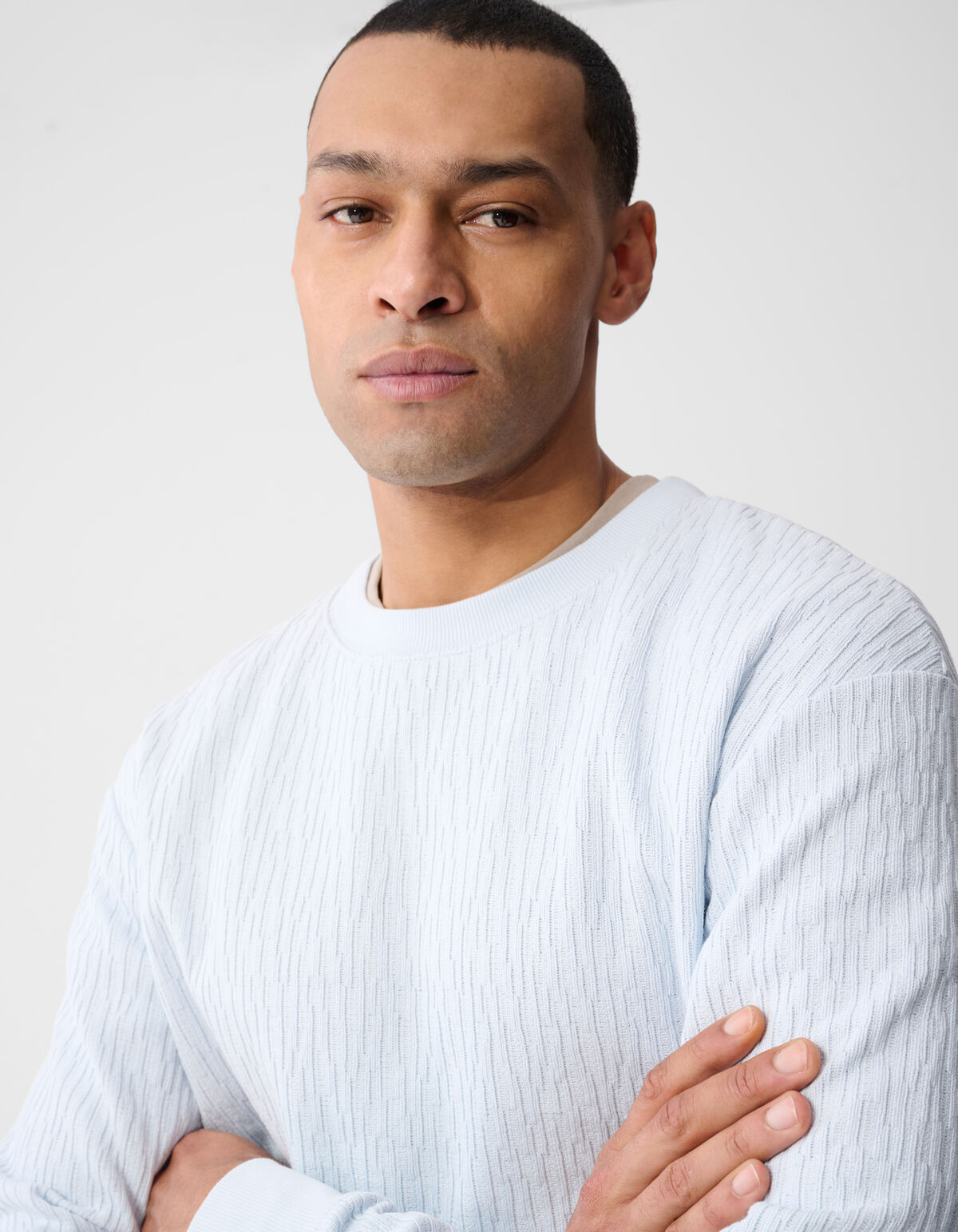 Strukturpullover Hellblau SHOEBY MEN